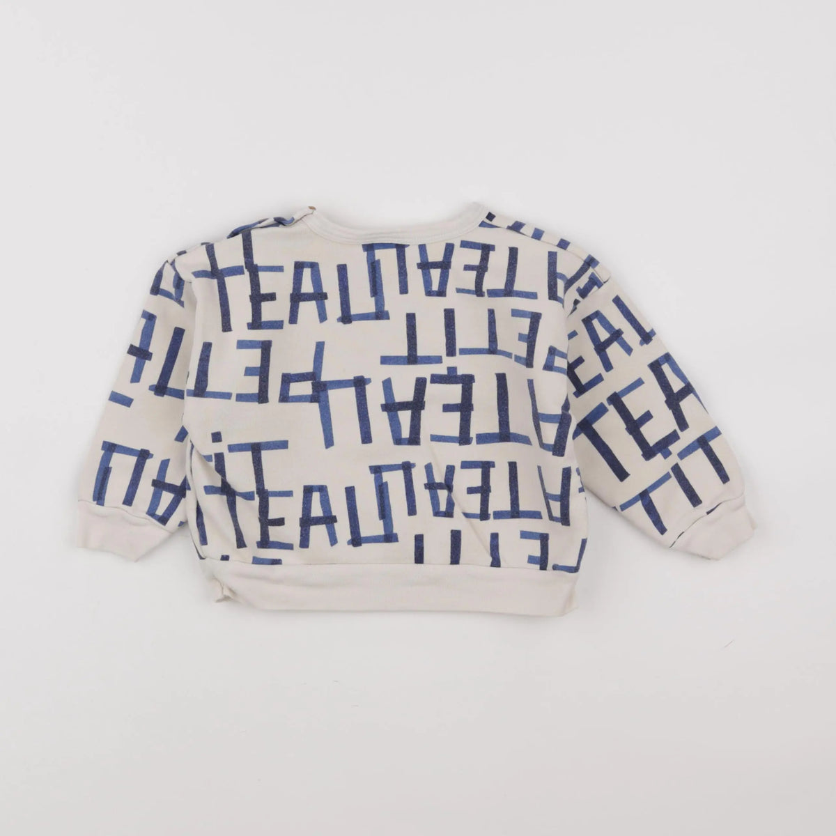 Petit Bateau - sweat beige, bleu - 24 mois