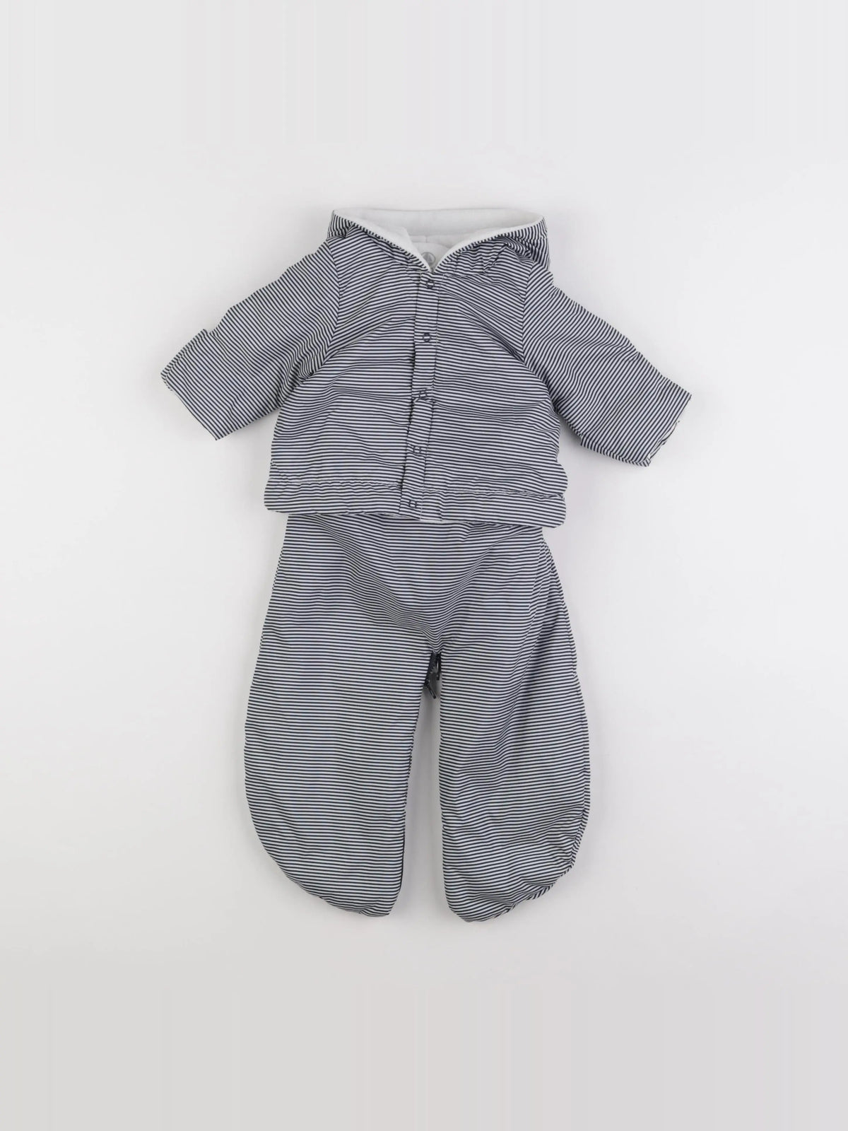 Petit Bateau - combi-pilote pantalon amovible bleu, blanc - 6 mois