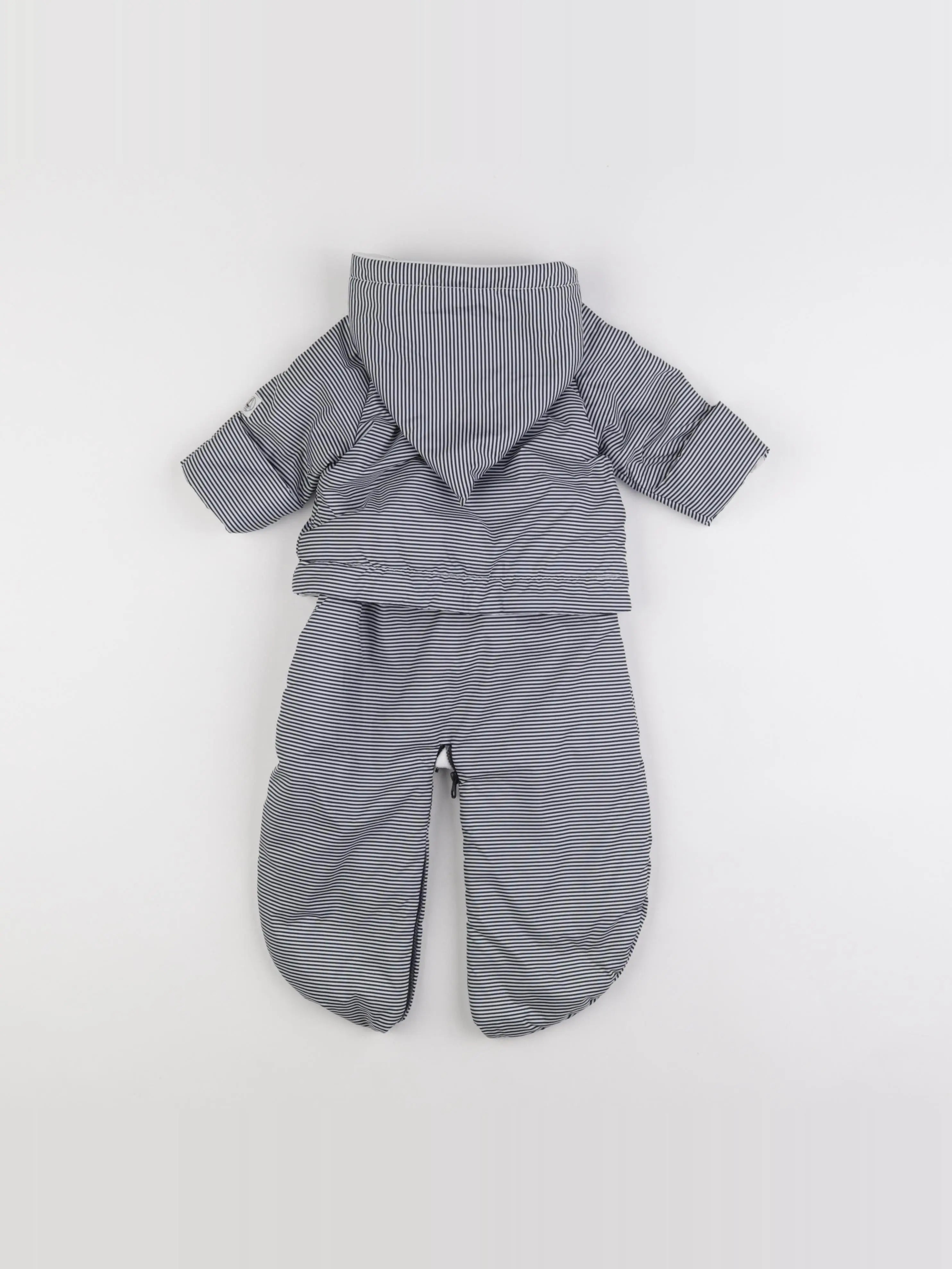 Petit Bateau - combi-pilote pantalon amovible bleu, blanc - 6 mois