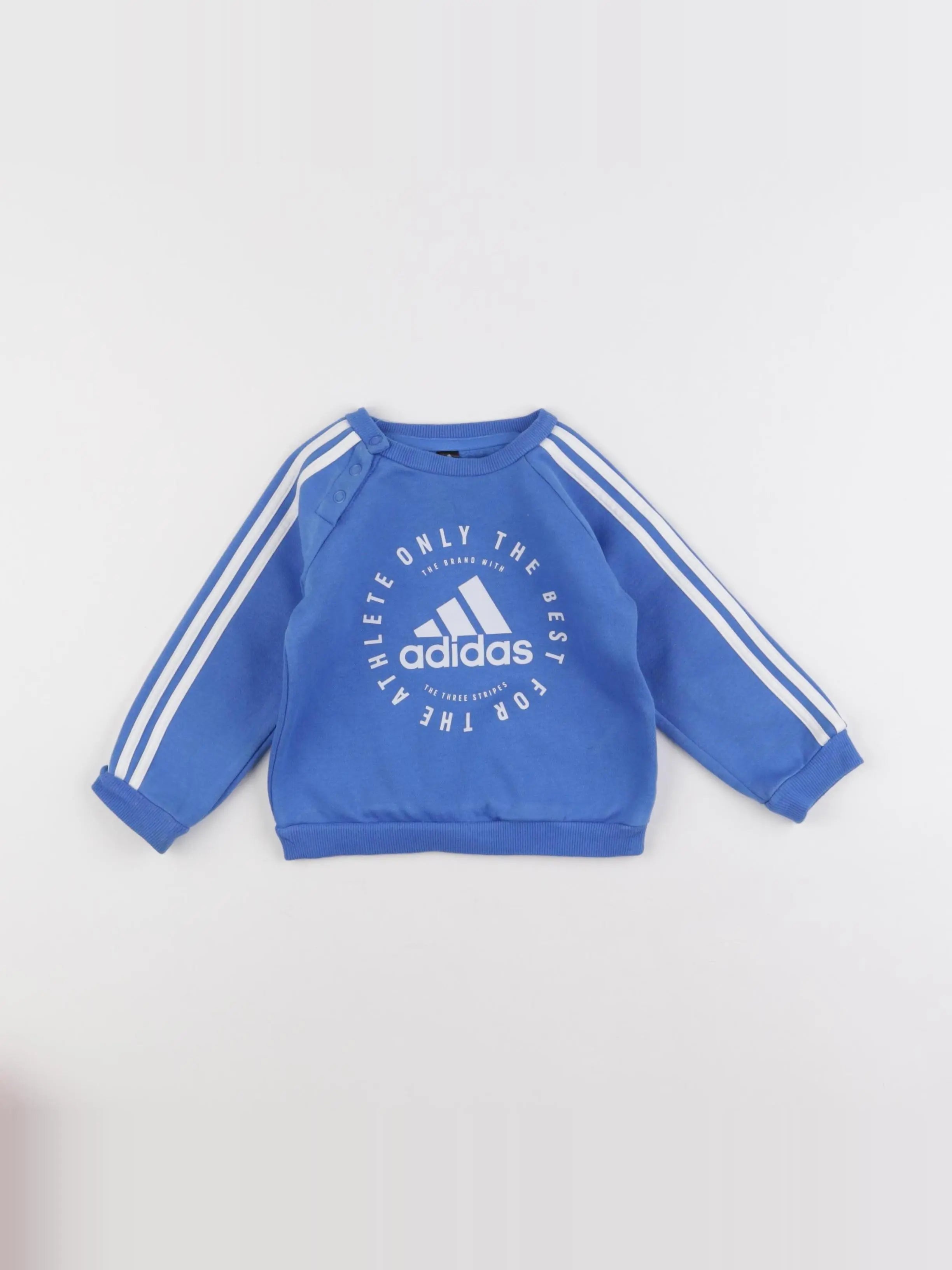 Adidas - sweat bleu - 6/9 mois