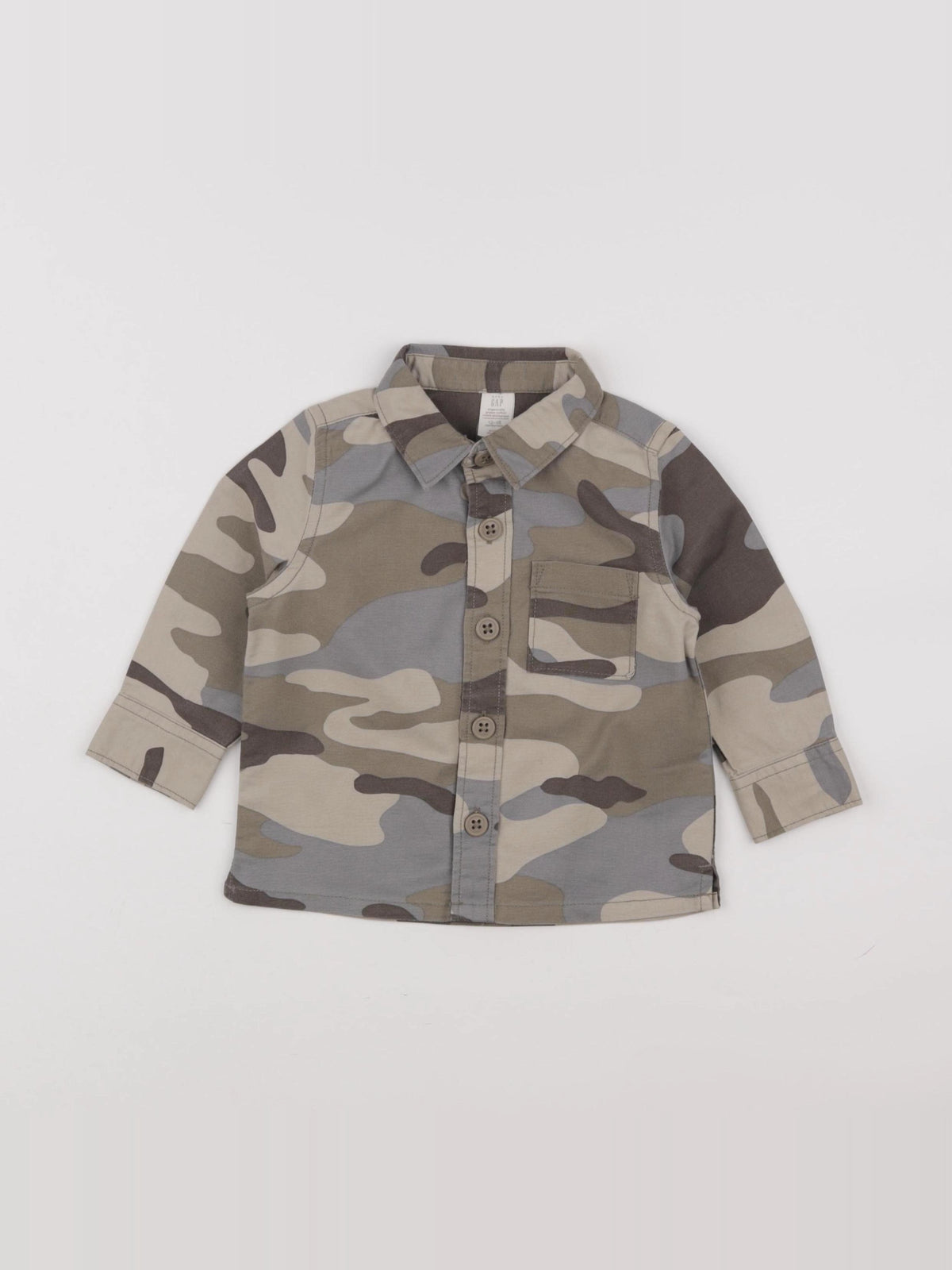 GAP - chemise beige, gris - 12/18 mois