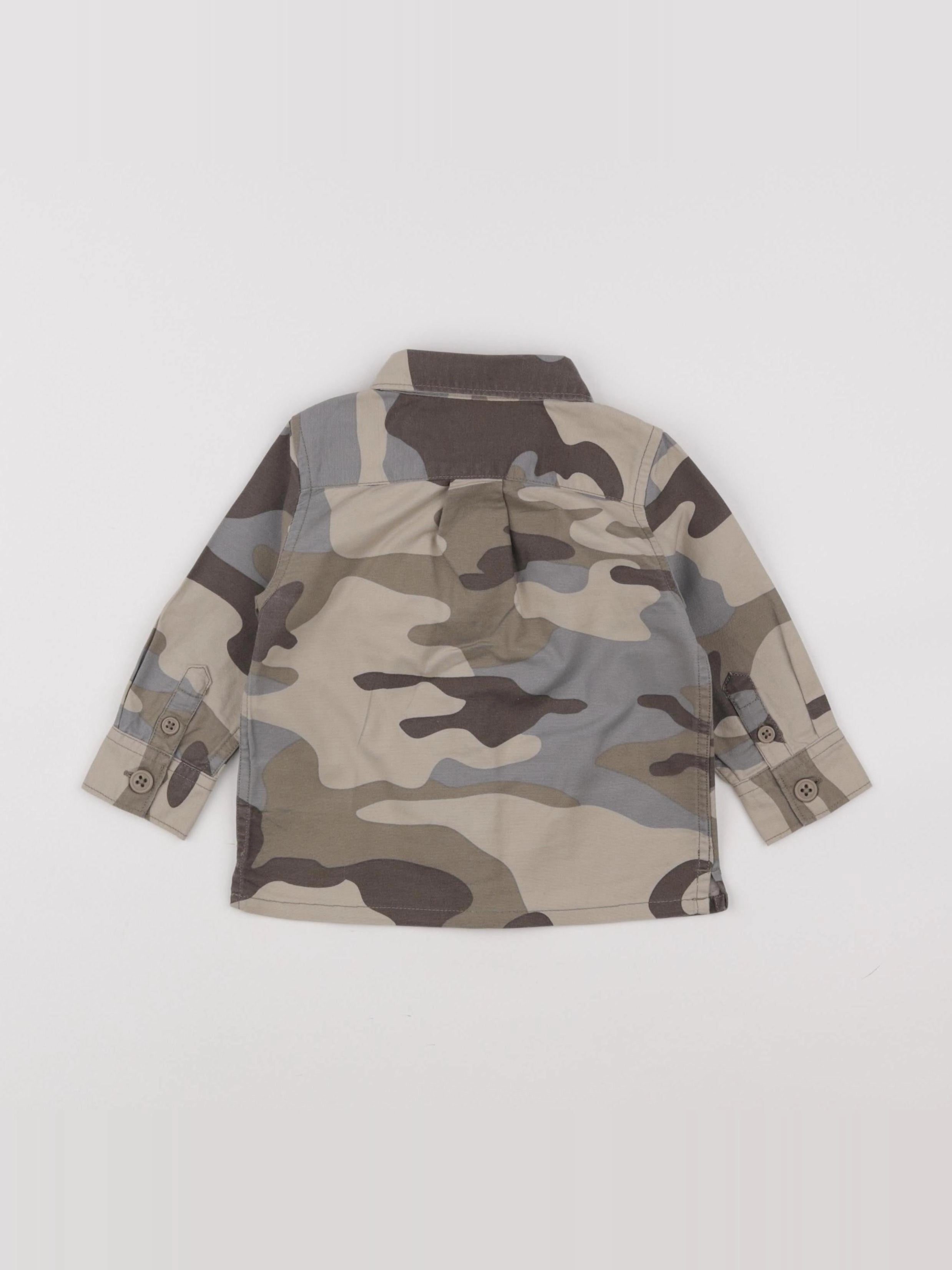 GAP - chemise beige, gris - 12/18 mois