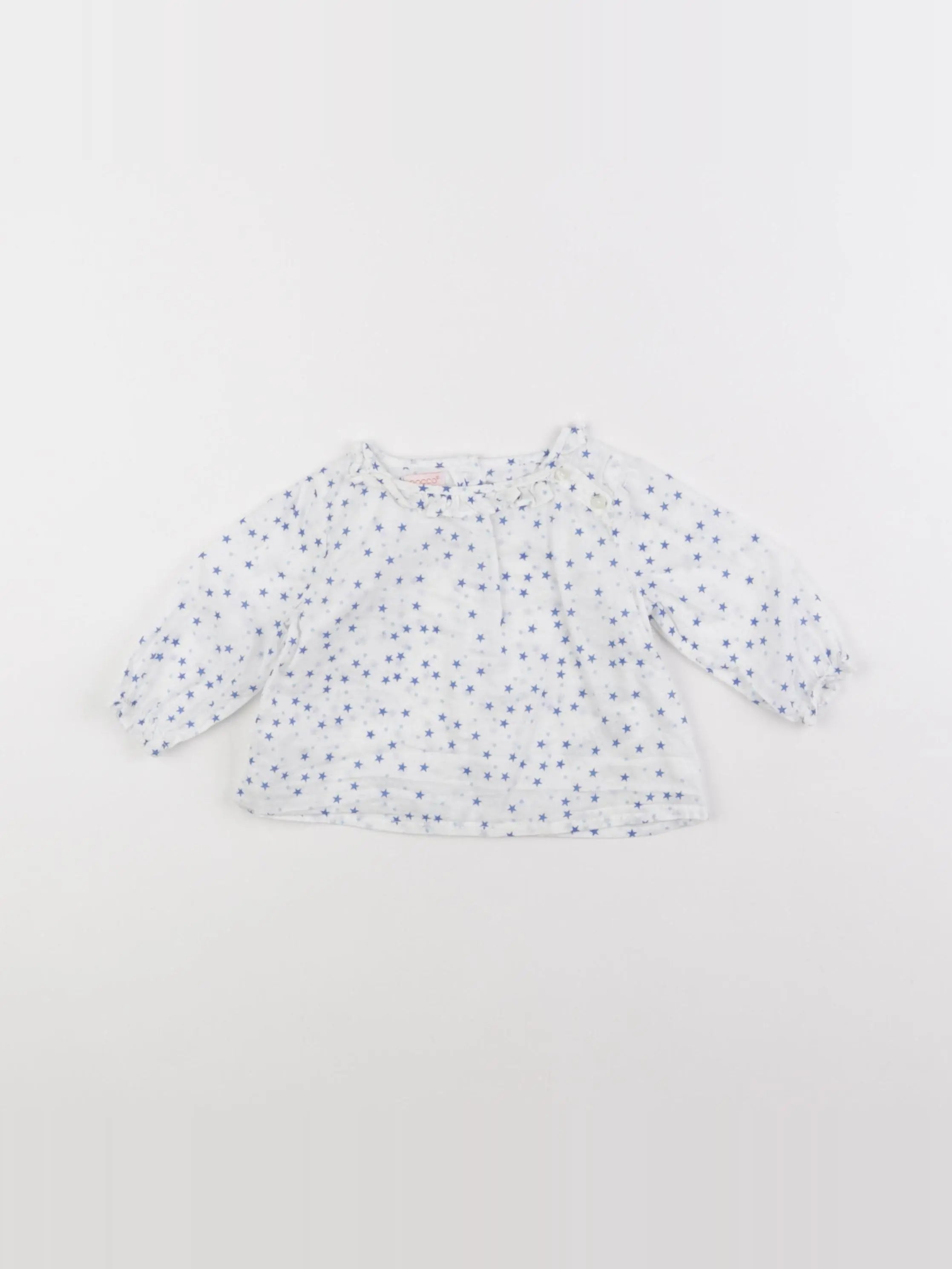 Gocco - blouse blanc, bleu - 3/6 mois