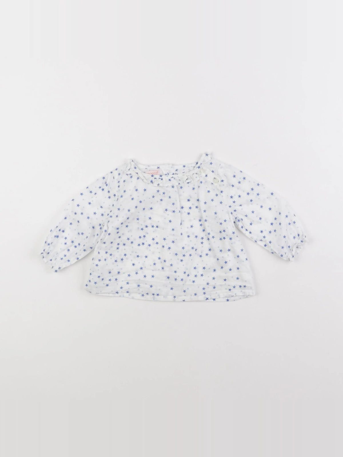 Gocco - blouse blanc, bleu - 3/6 mois