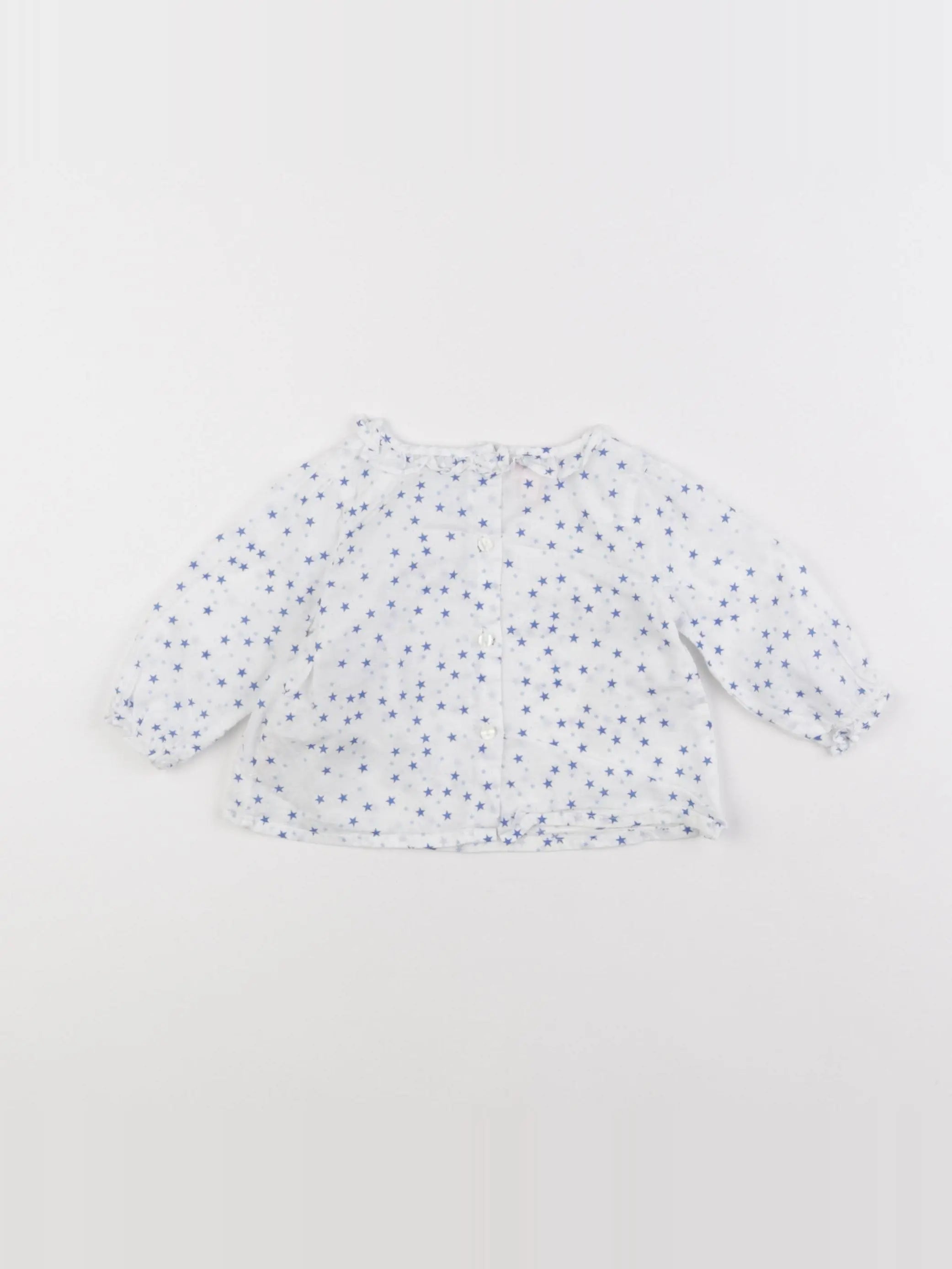 Gocco - blouse blanc, bleu - 3/6 mois