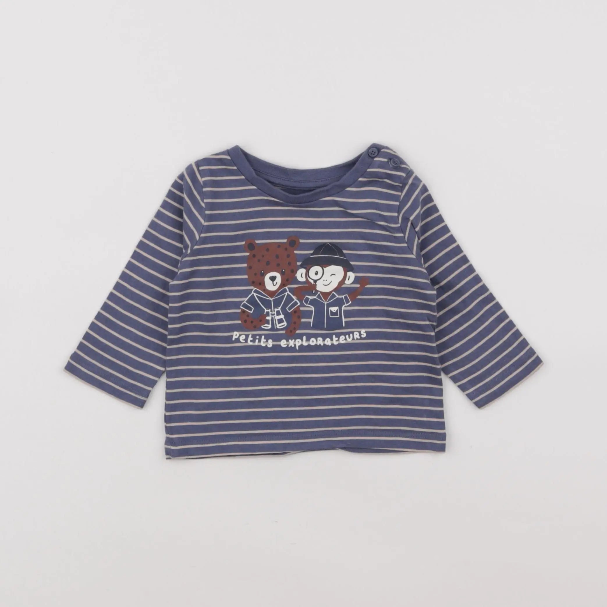 Vertbaudet - tee-shirt bleu - 3 mois