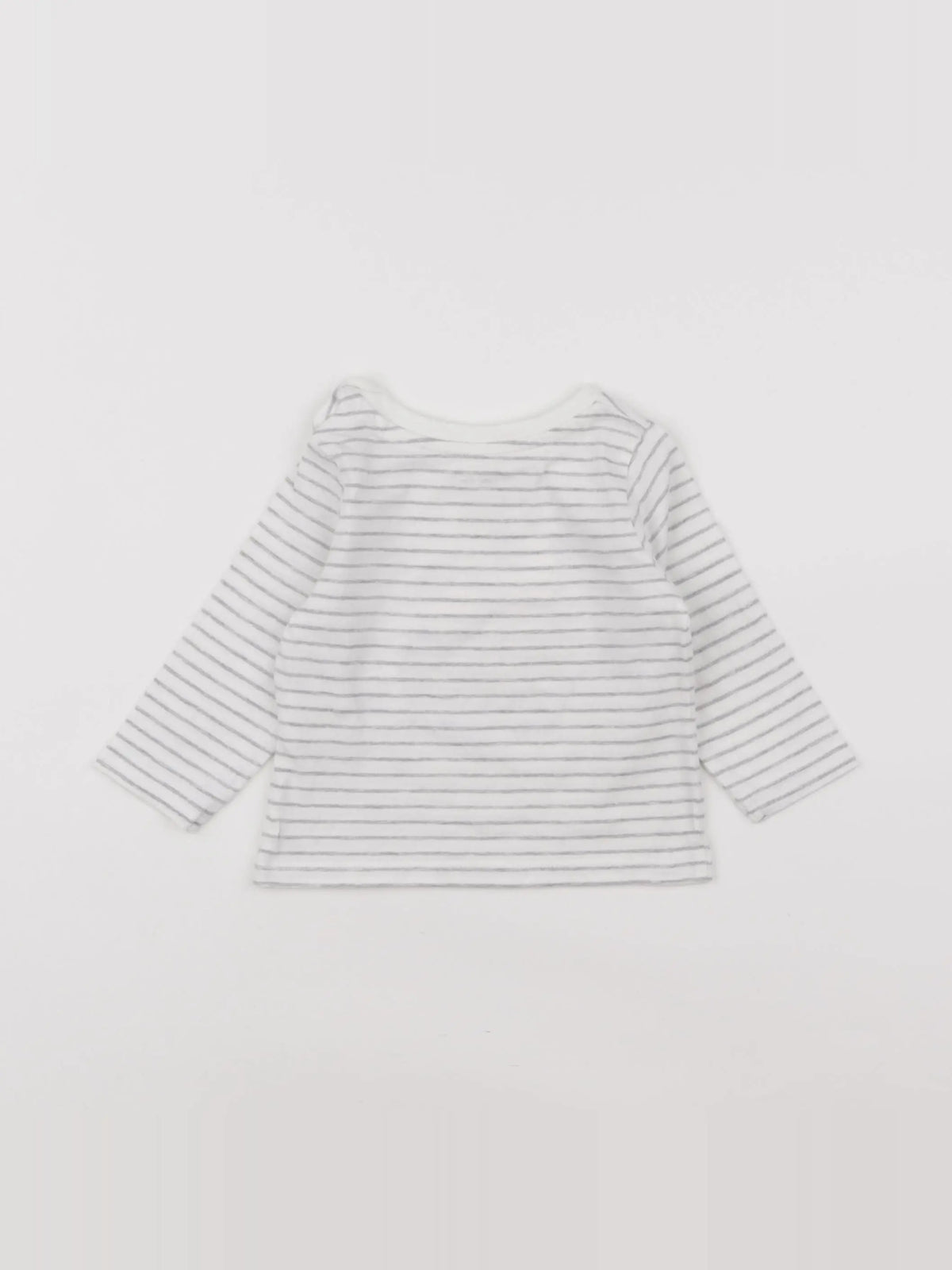 Vertbaudet - tee-shirt blanc, gris - 6 mois