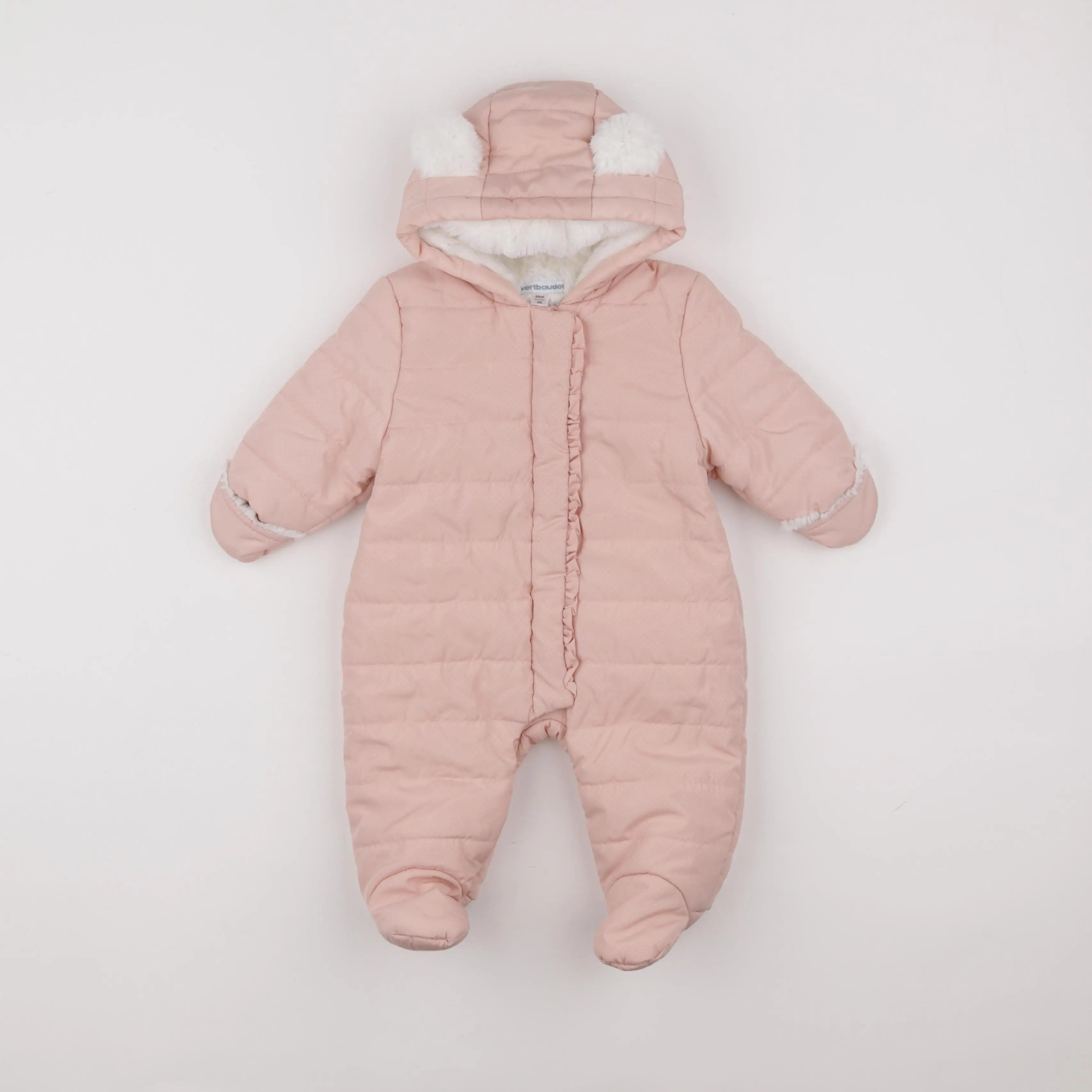 Vertbaudet - combi-pilote rose - 3 mois