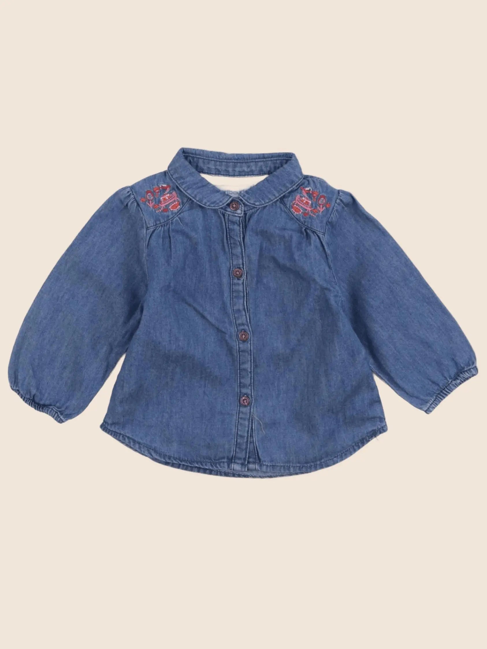 Vertbaudet - blouse bleu - 6 mois