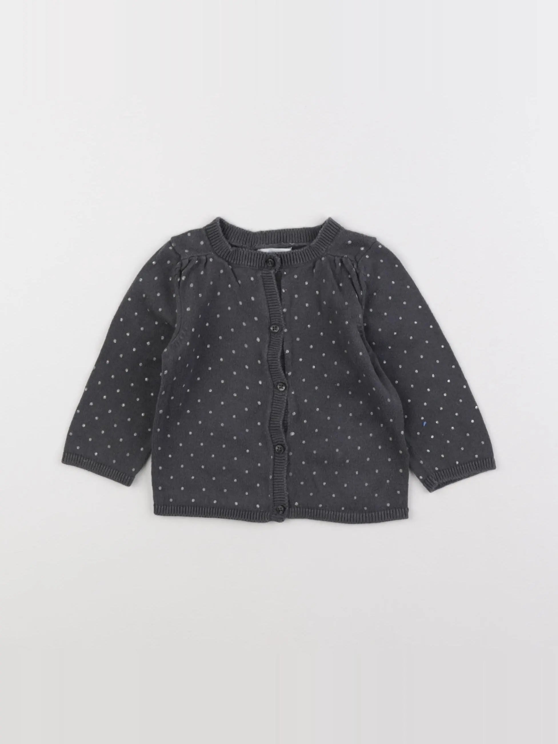 Vertbaudet - gilet gris - 12 mois