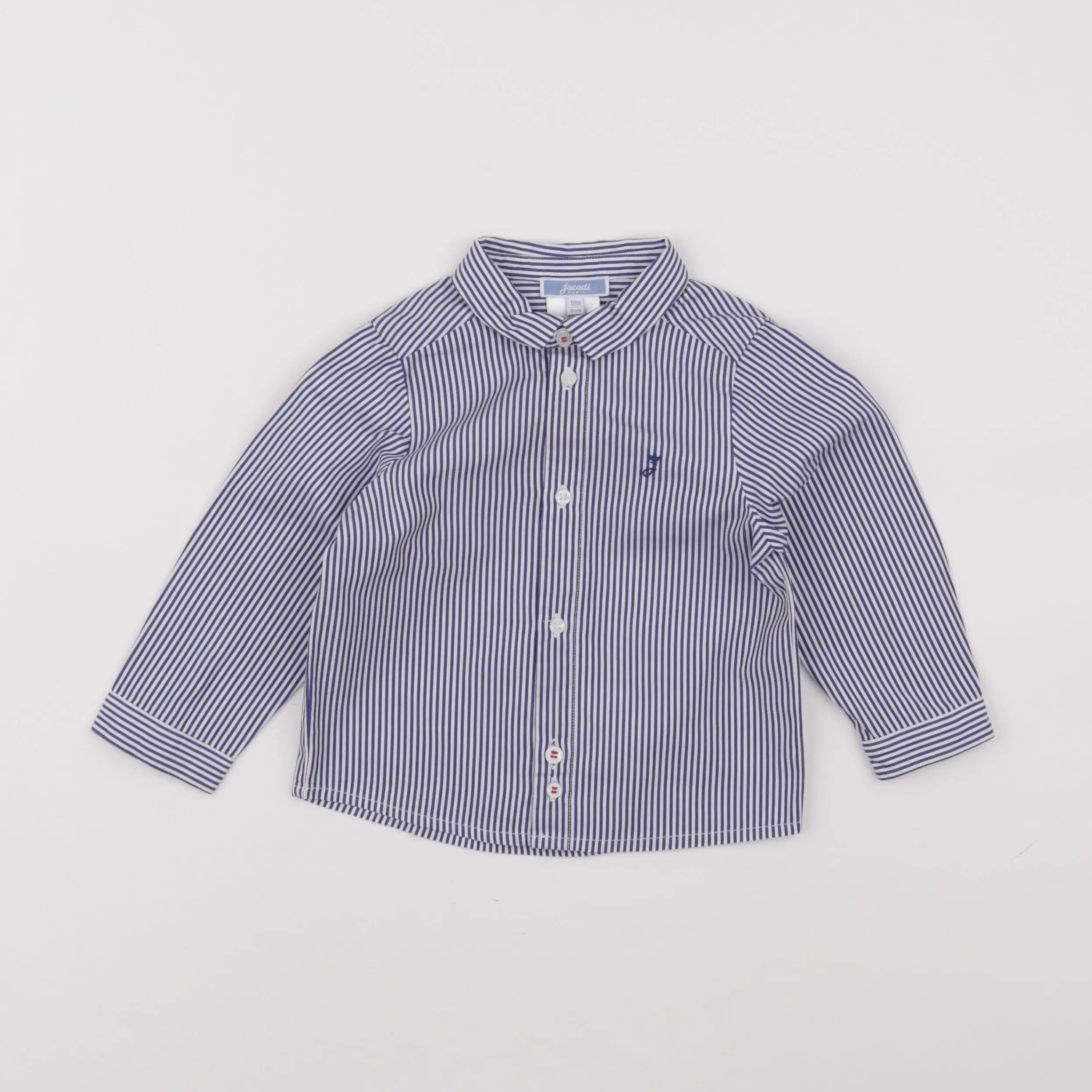 Jacadi - chemise blanc, bleu - 18 mois