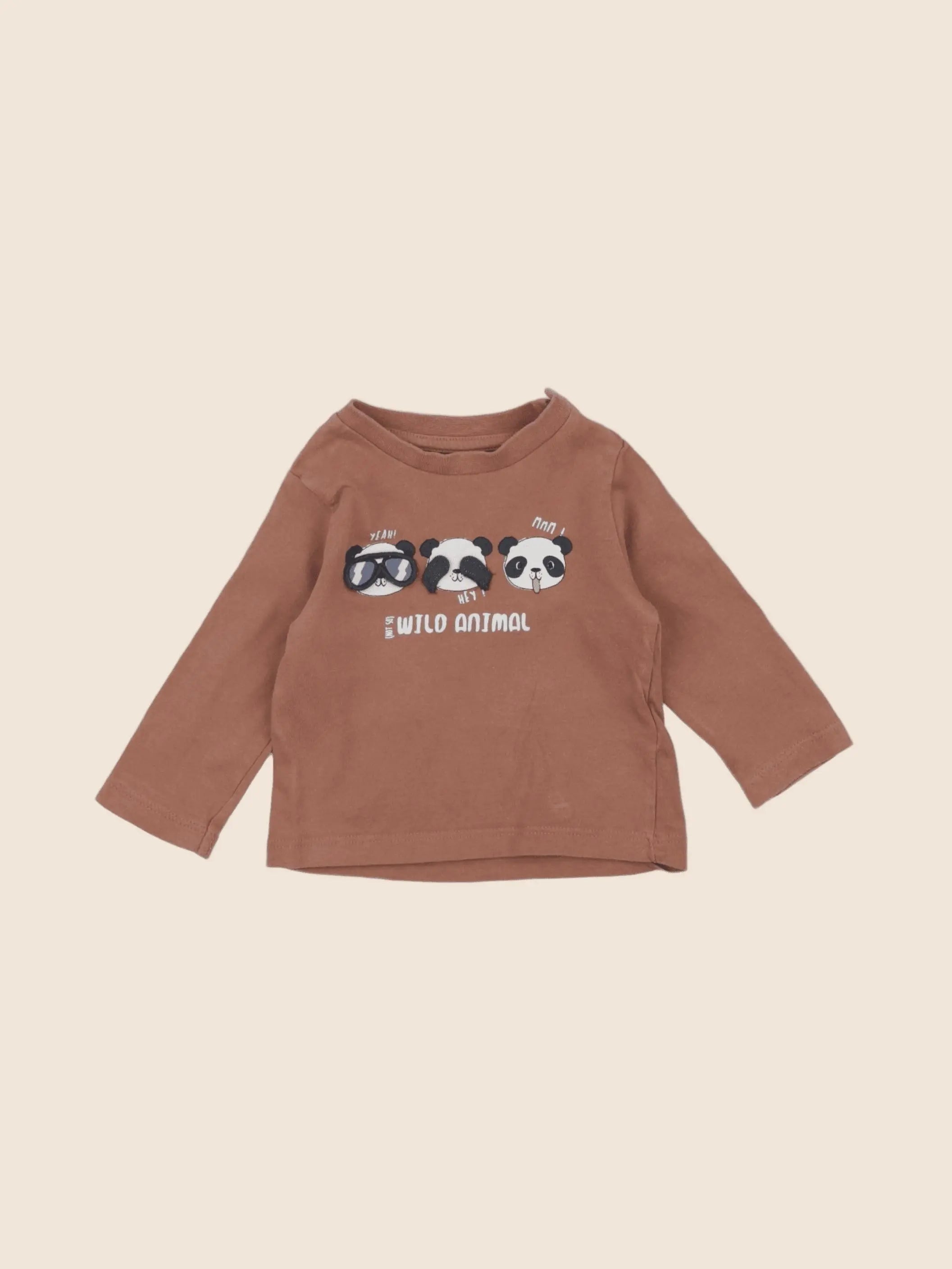 Vertbaudet - tee-shirt marron - 3 mois