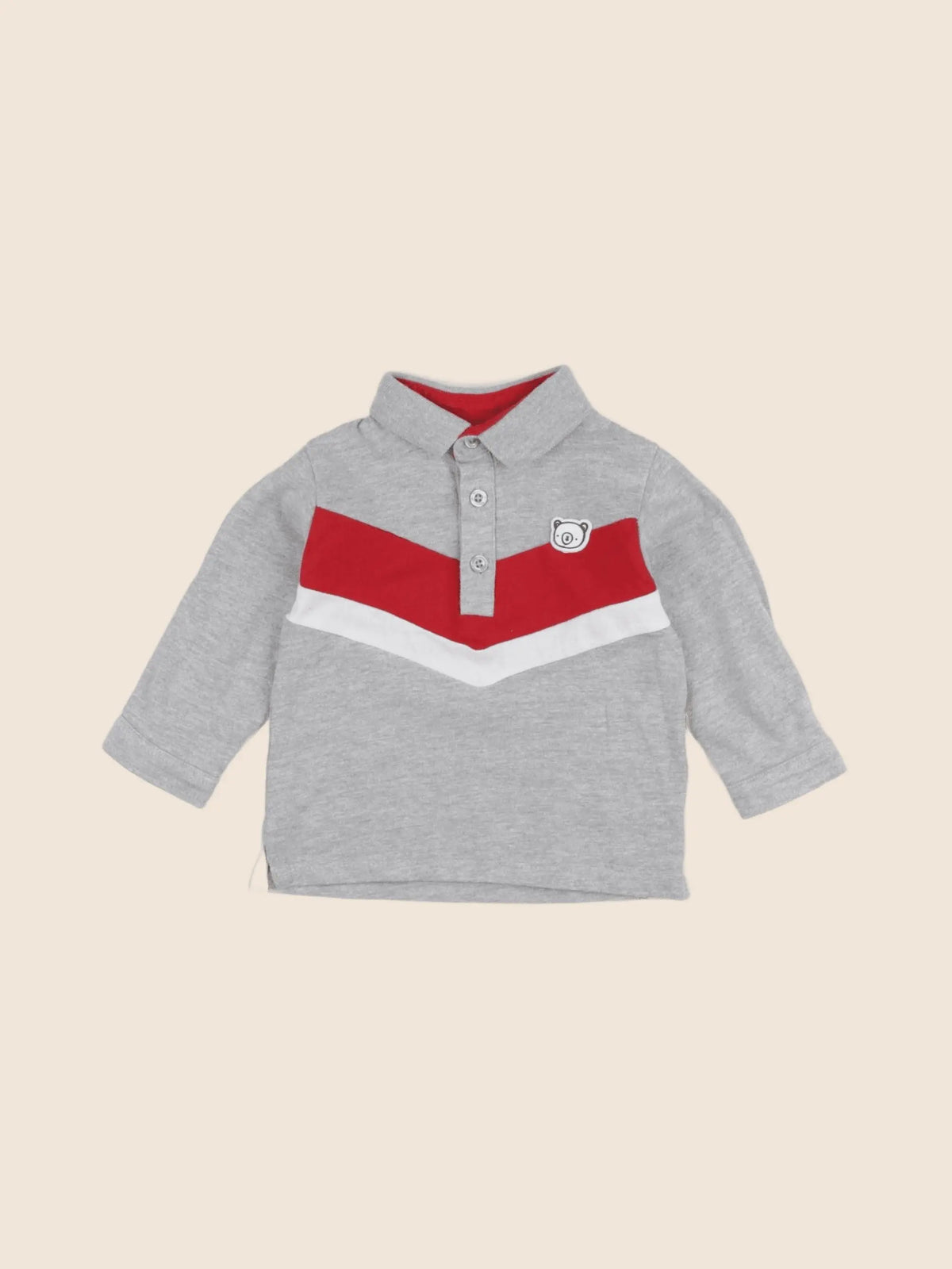 Vertbaudet - polo gris - 6 mois