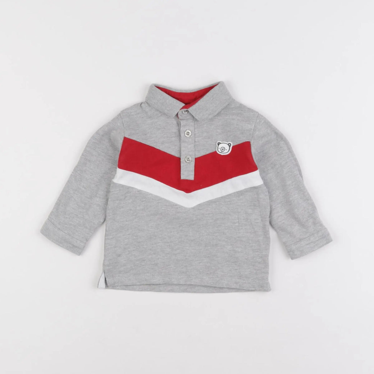 Vertbaudet - polo gris - 6 mois