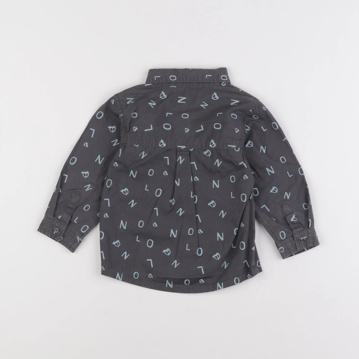 Vertbaudet - chemise gris - 12 mois