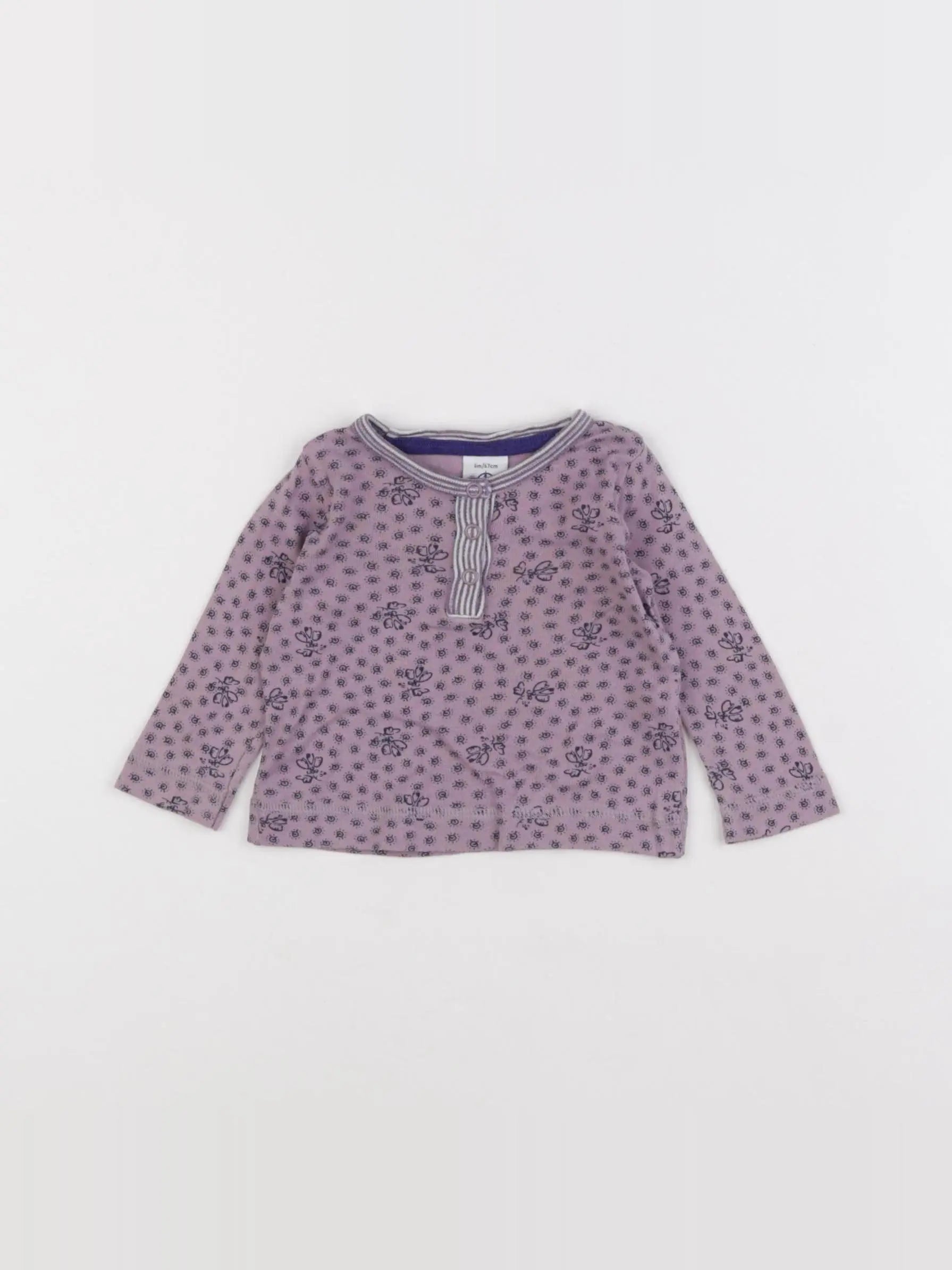 Petit Bateau - tee-shirt violet - 6 mois