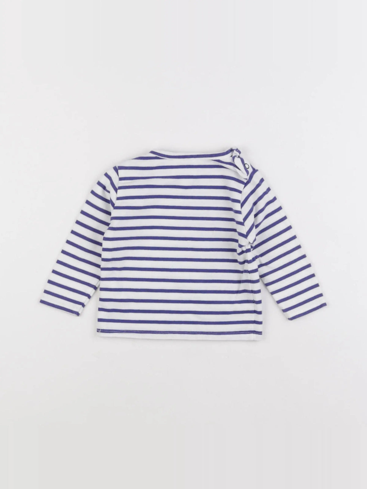 Carrément Beau - tee-shirt bleu, blanc - 6 mois