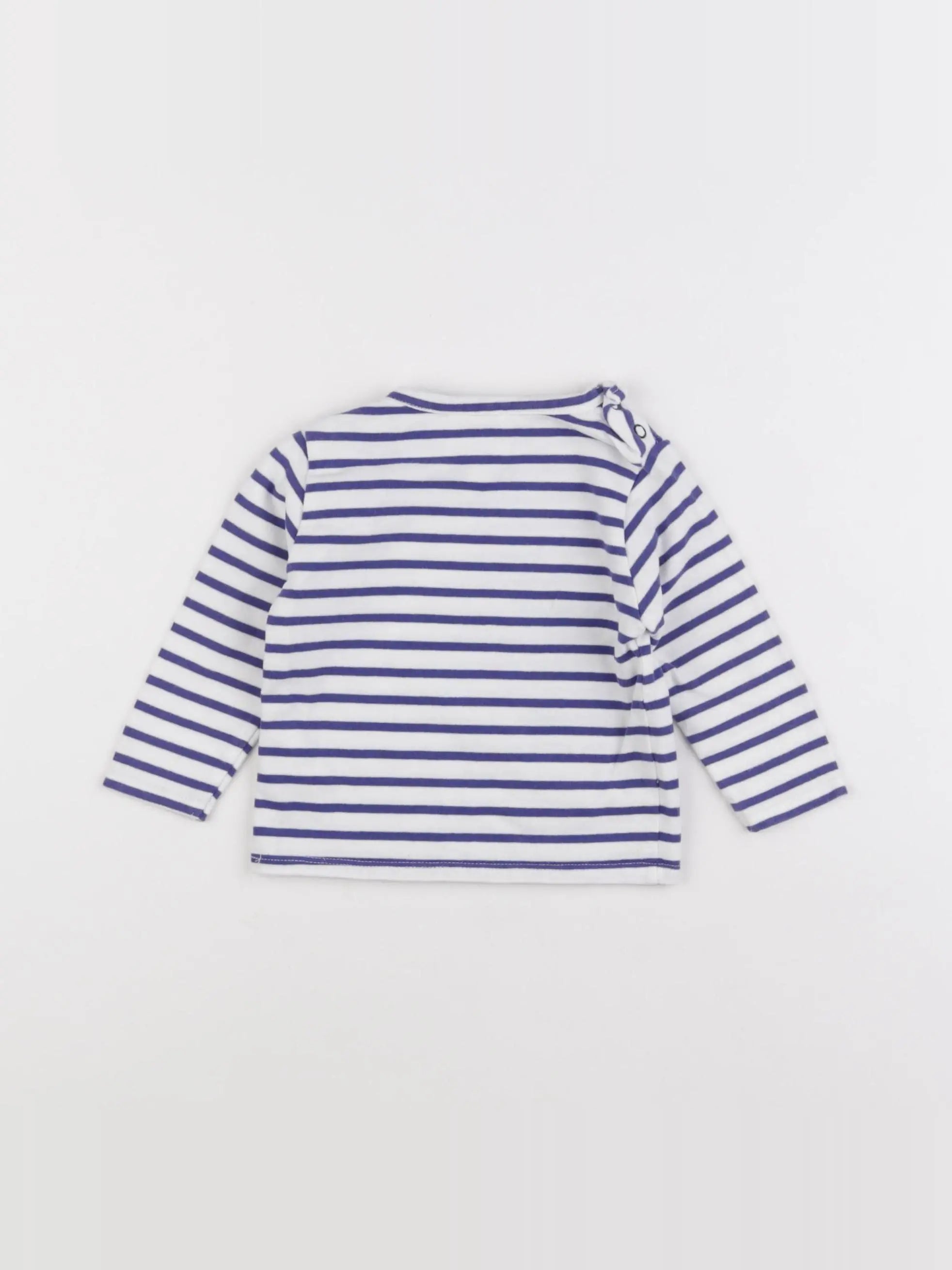 Carrément Beau - tee-shirt bleu, blanc - 6 mois
