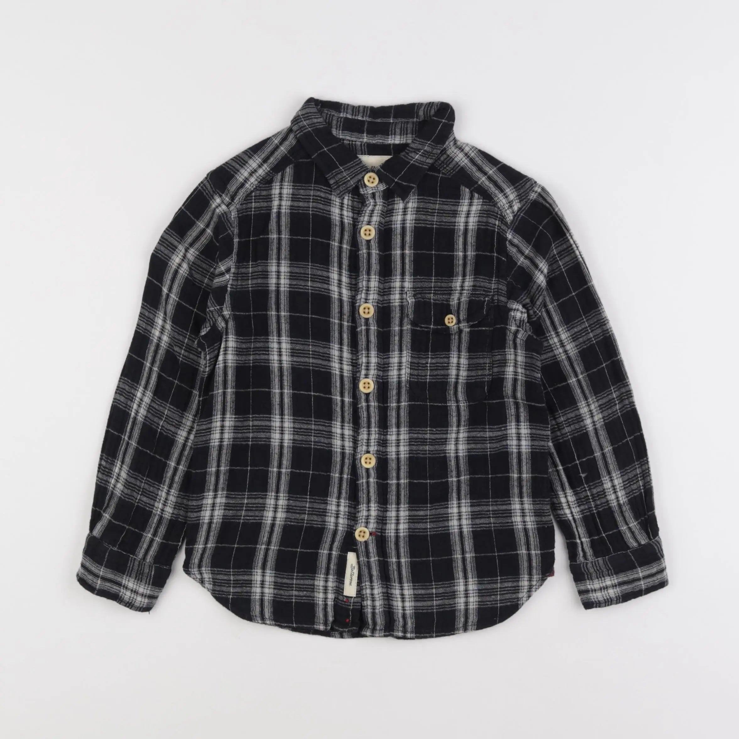 Bellerose - chemise blanc, noir - 4 ans