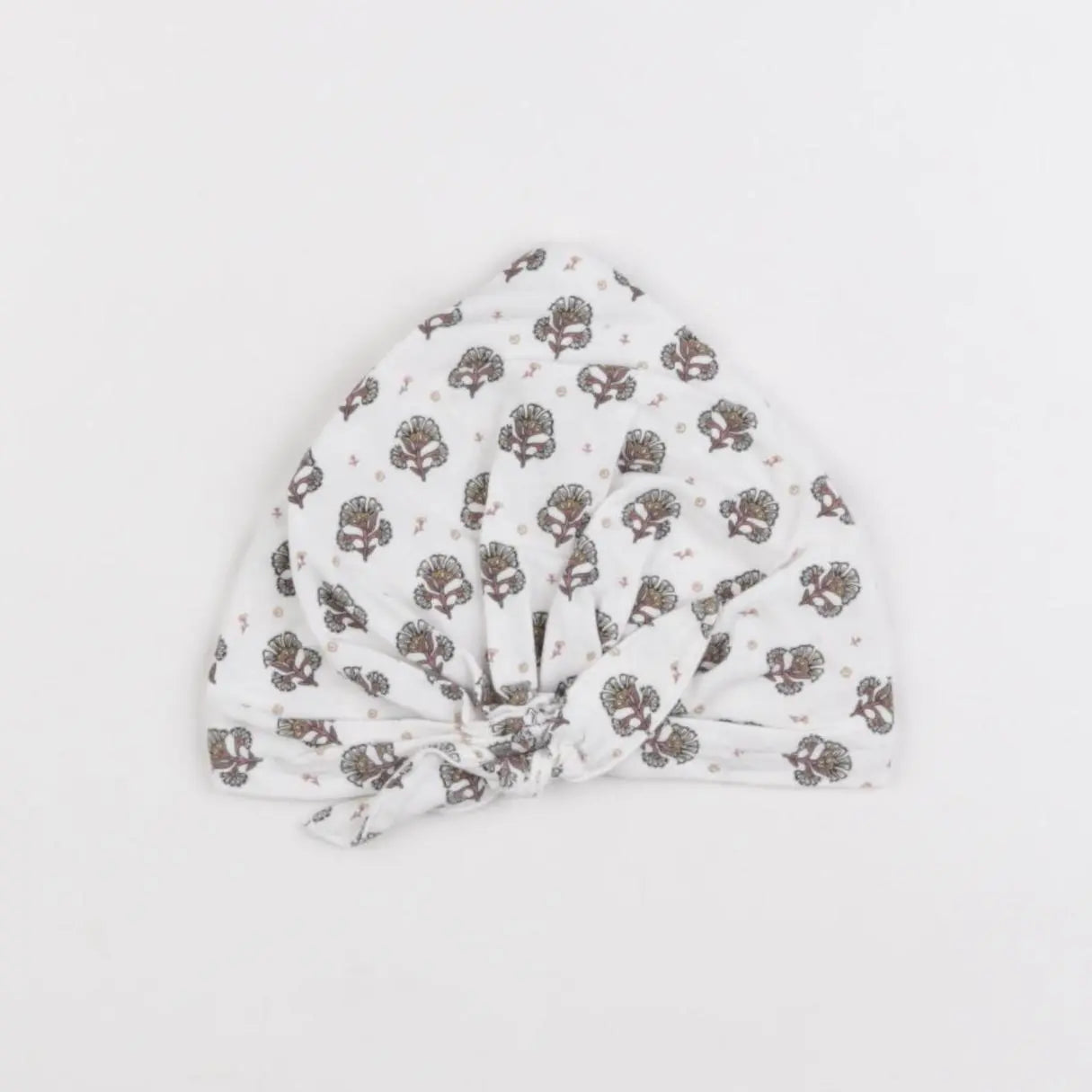 Vertbaudet - bonnet blanc, marron - 9 mois