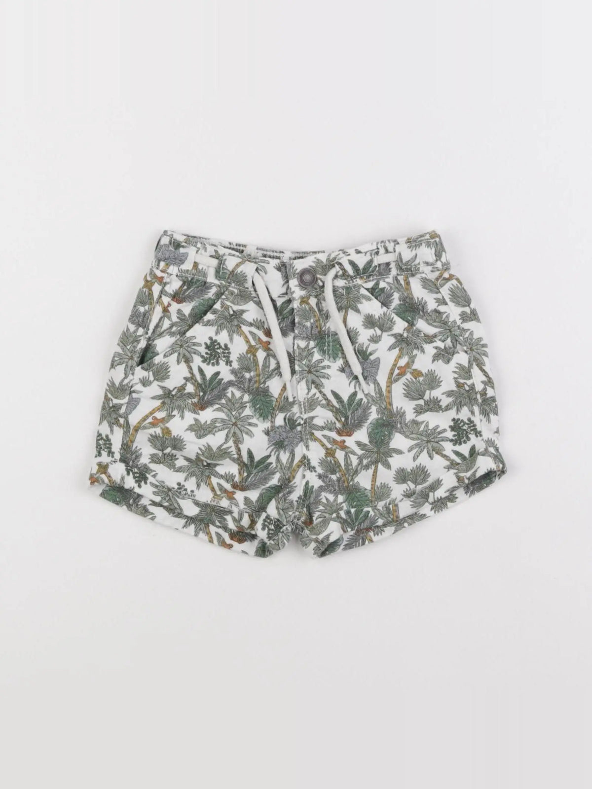 Vertbaudet - short blanc, vert - 12 mois