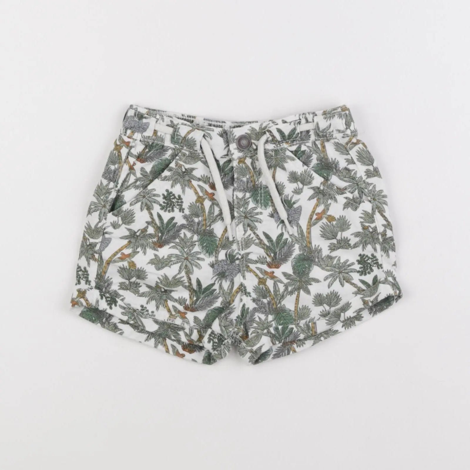 Vertbaudet - short blanc, vert - 12 mois