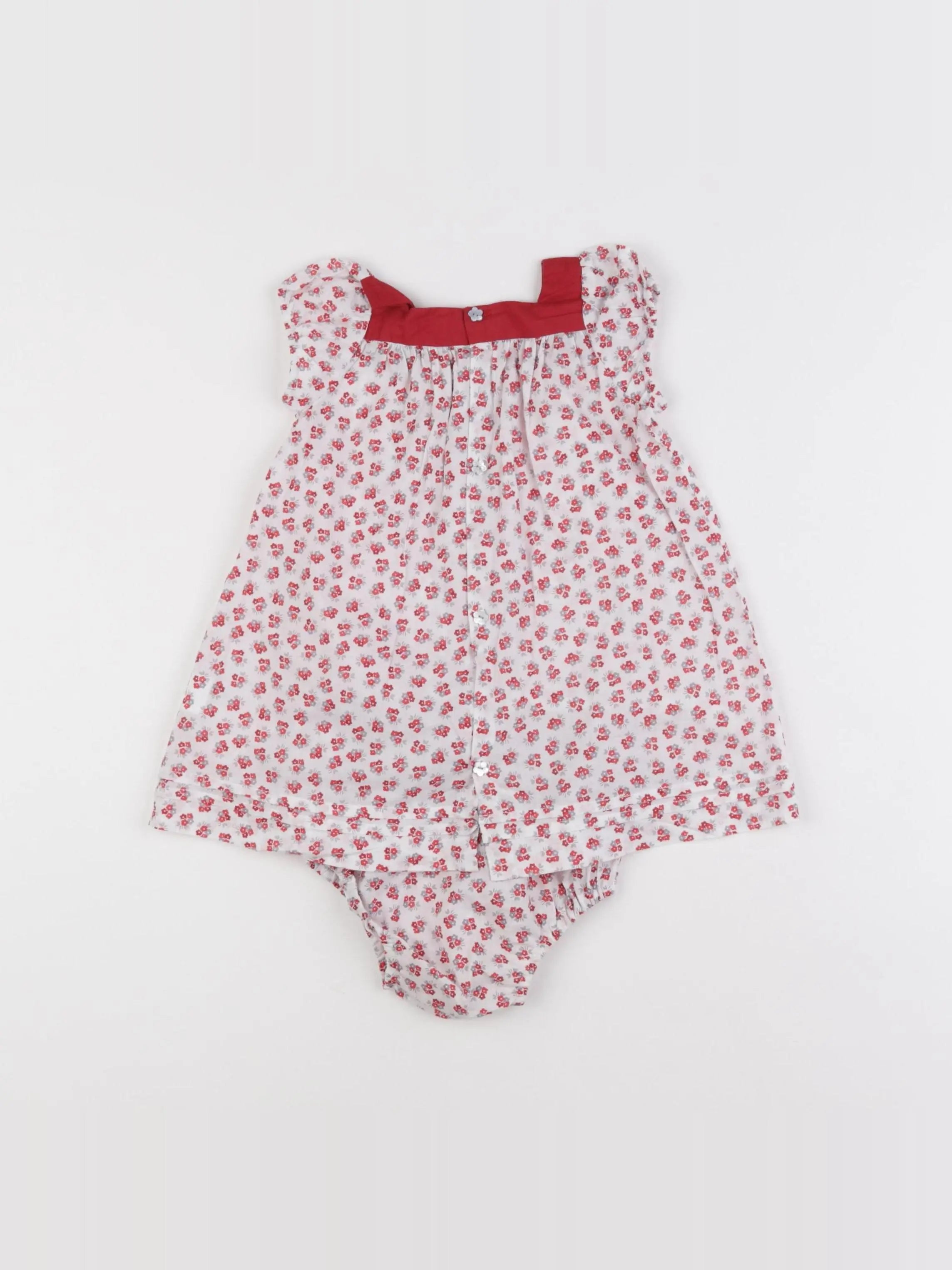 Jacadi - robe blanc, rouge - 6 mois