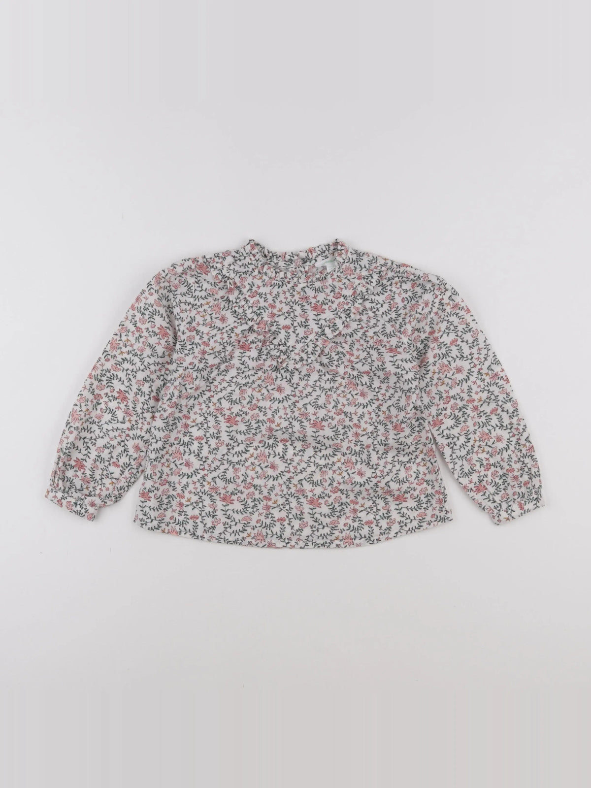 Vertbaudet - blouse beige, rose - 9 ans