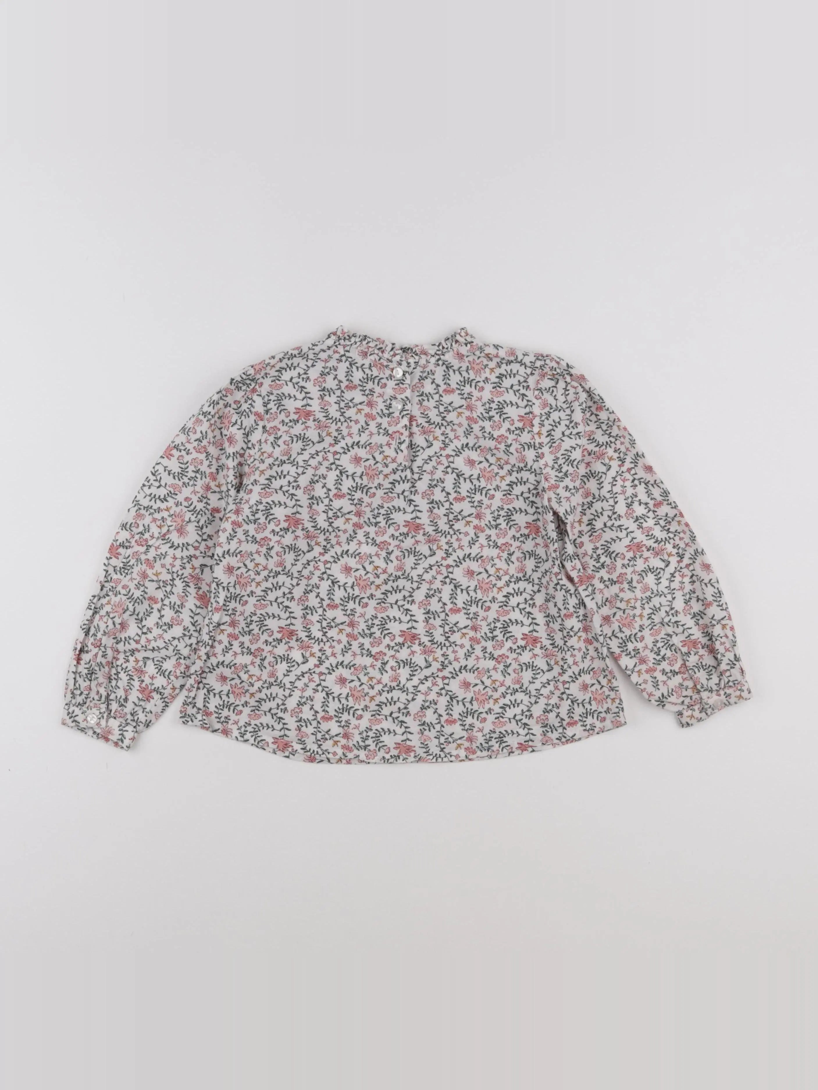 Vertbaudet - blouse beige, rose - 9 ans