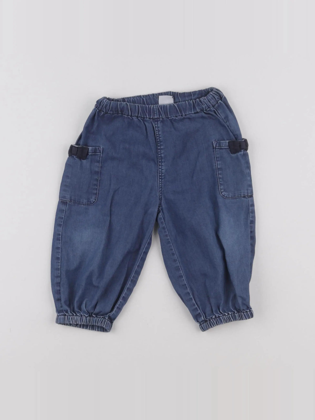 Petit Bateau - pantalon bleu - 12 mois