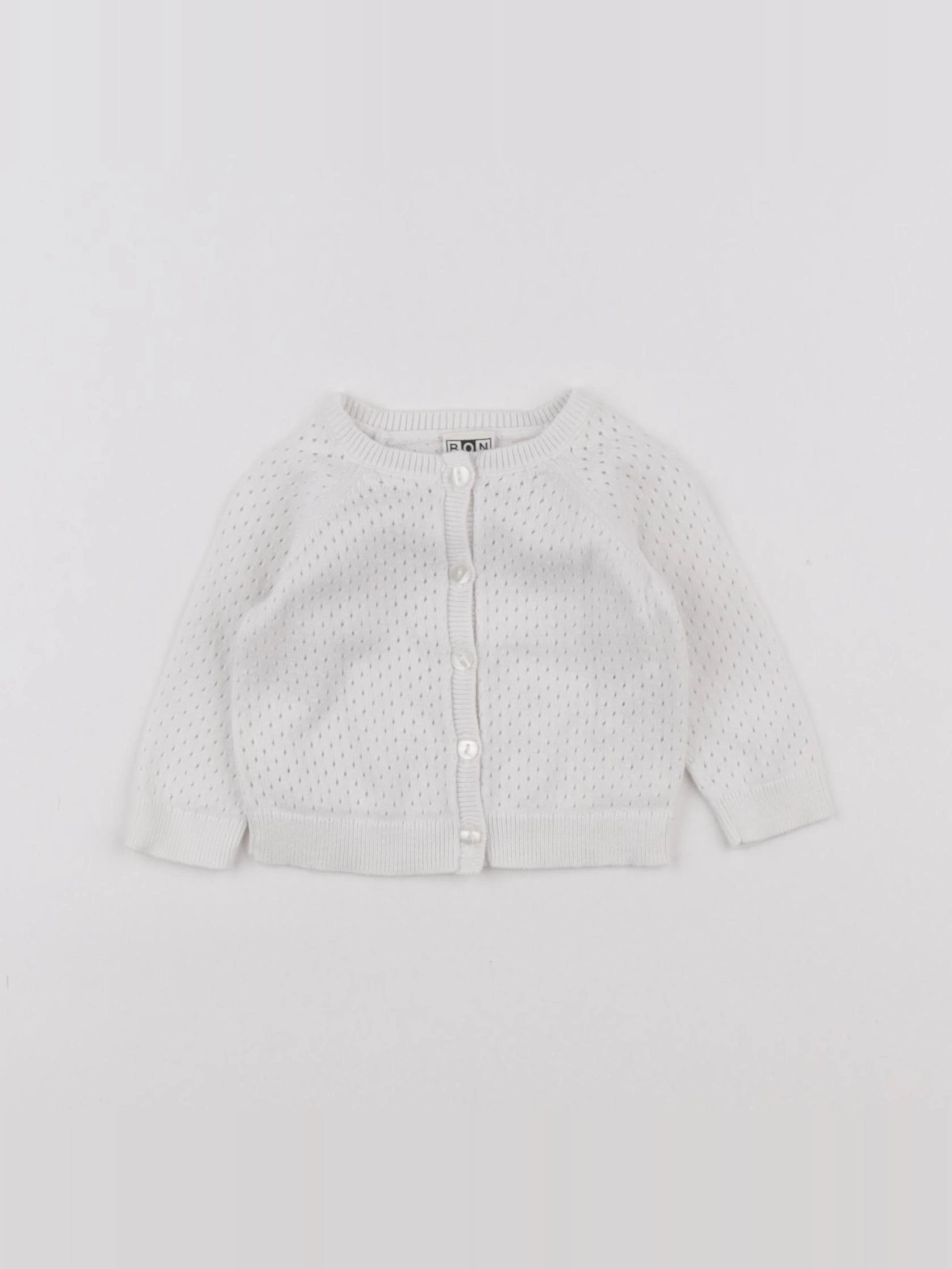 Bonton - gilet blanc - 3 mois