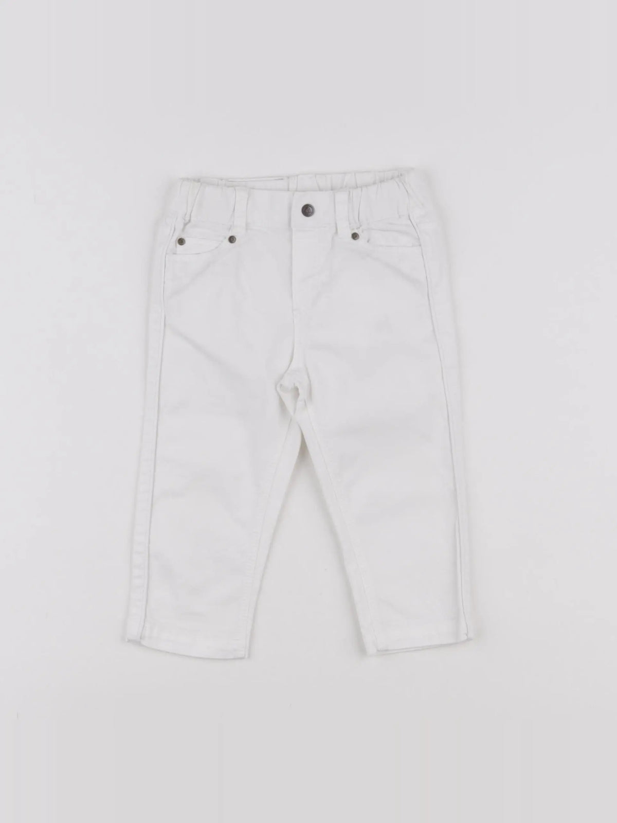 Petit Bateau - pantalon blanc - 12 mois