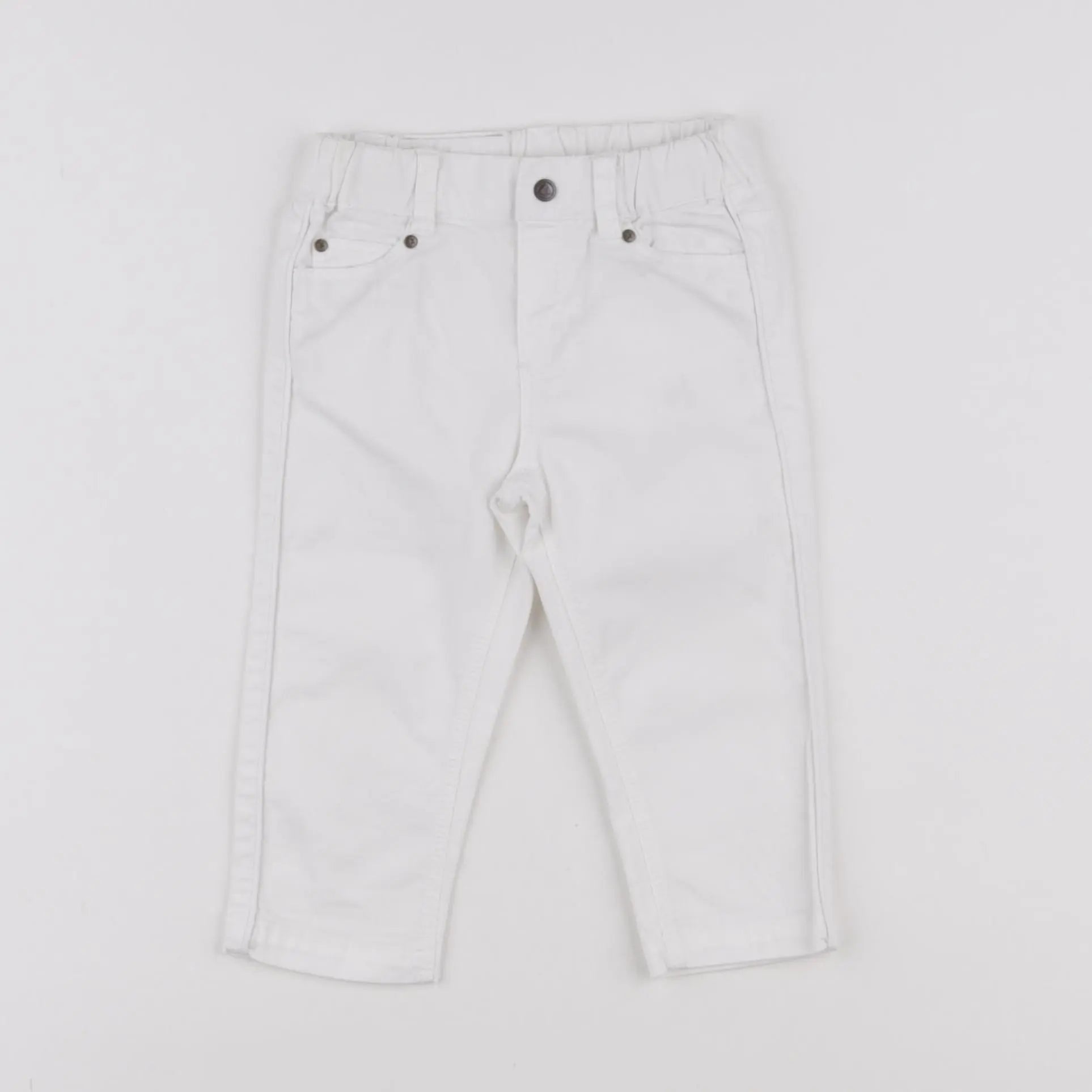Petit Bateau - pantalon blanc - 12 mois