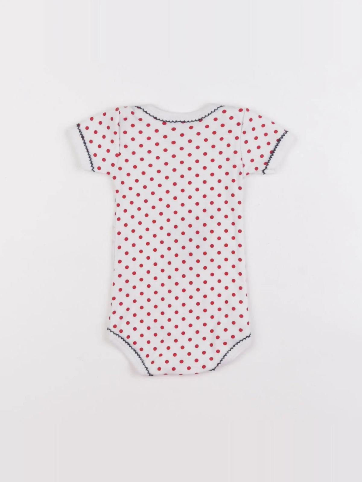 Petit Bateau - body blanc, rouge - 3 mois