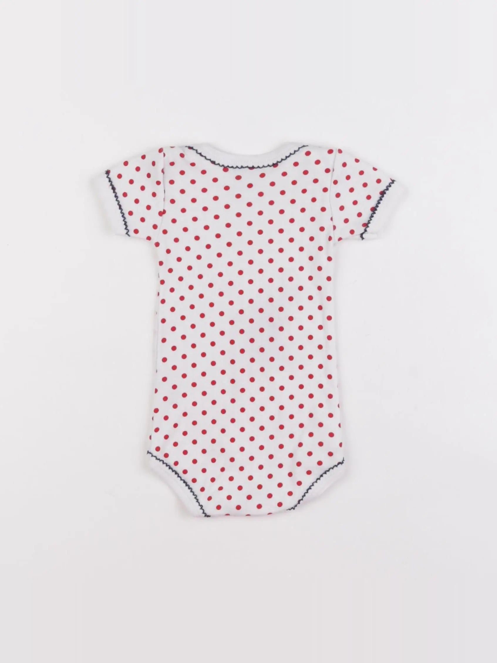 Petit Bateau - body blanc, rouge - 3 mois