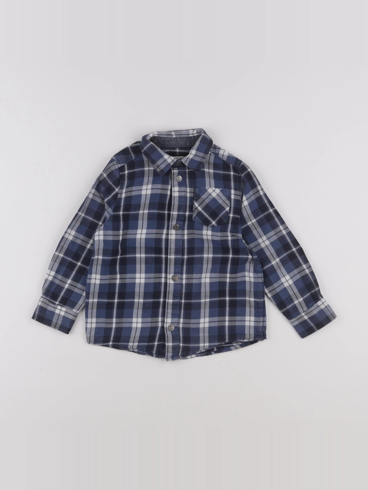 Vertbaudet - chemise blanc, bleu - 4 ans