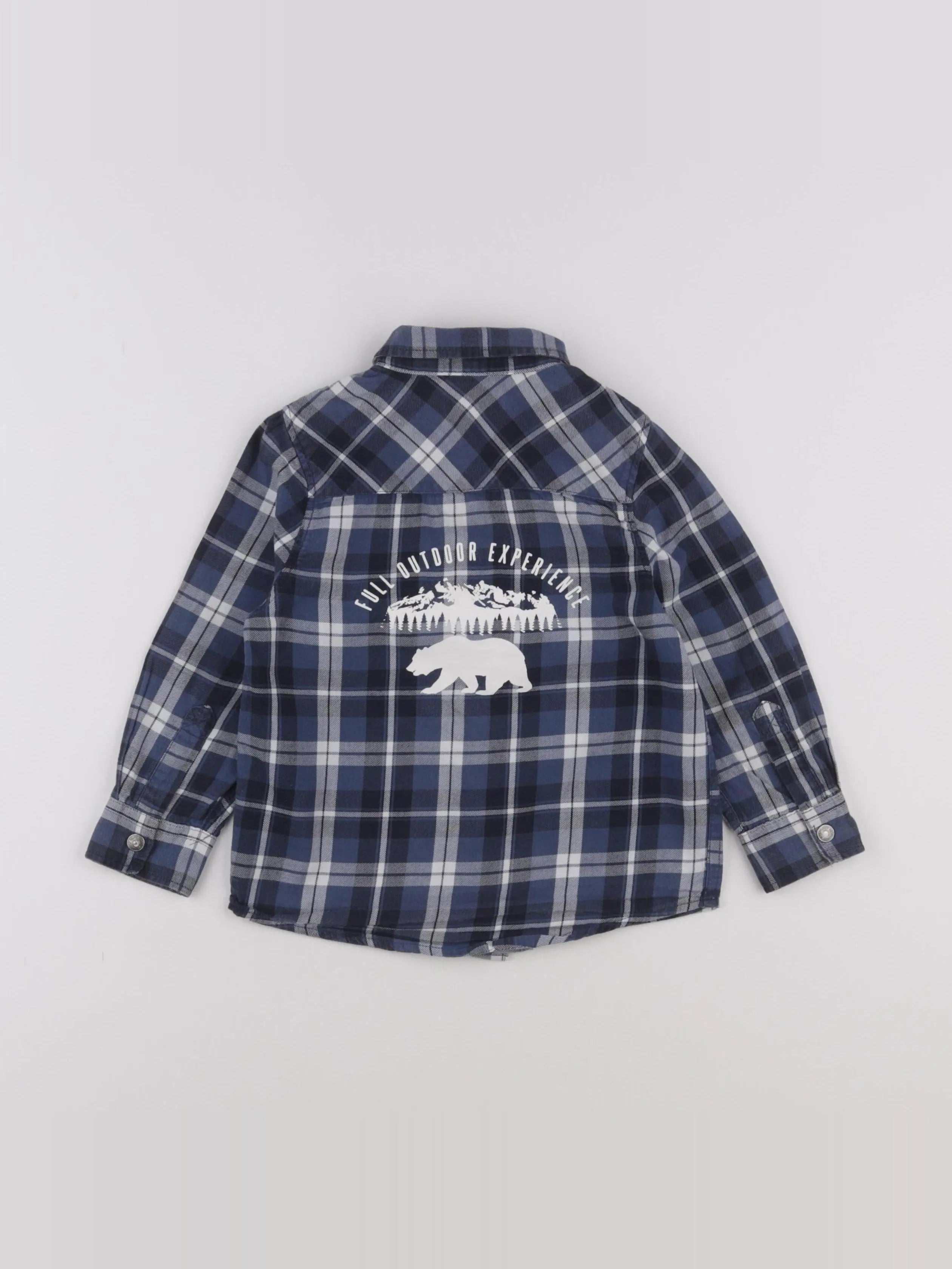 Vertbaudet - chemise blanc, bleu - 4 ans