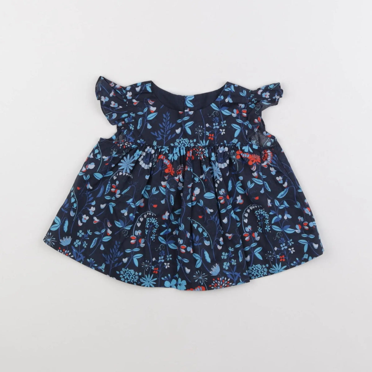 Jacadi - blouse liberty bleu - 12 mois