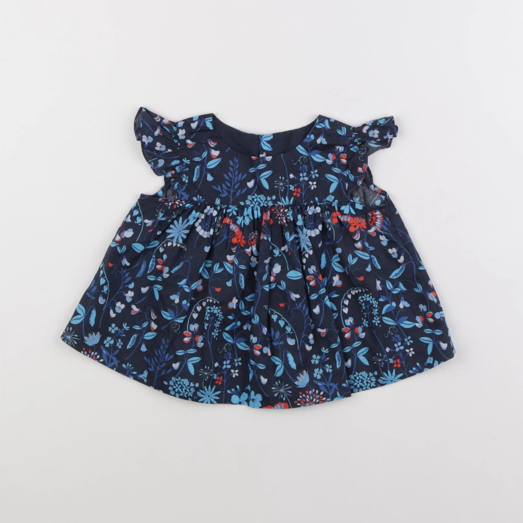 Jacadi - blouse liberty bleu - 12 mois