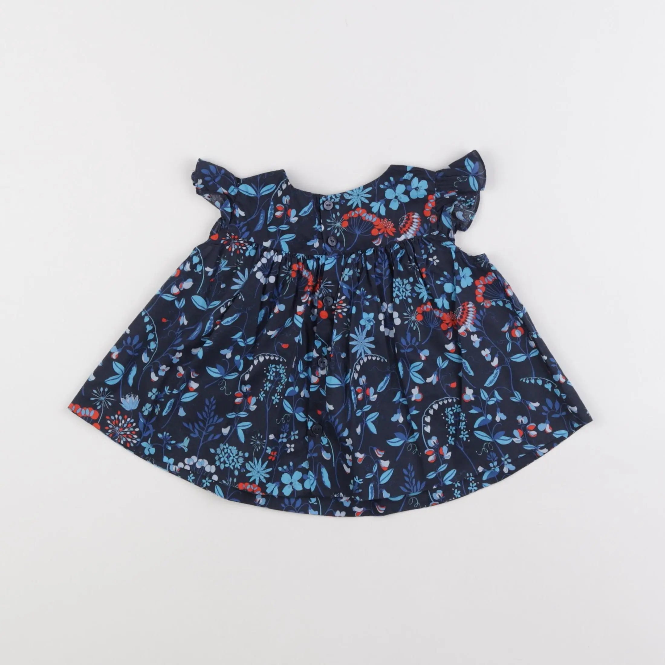 Jacadi - blouse liberty bleu - 12 mois