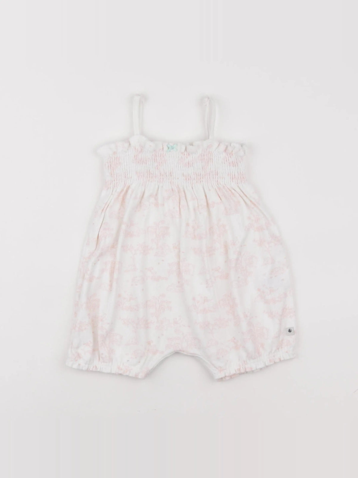 Petit Bateau - combinaison blanc, rose - 12 mois