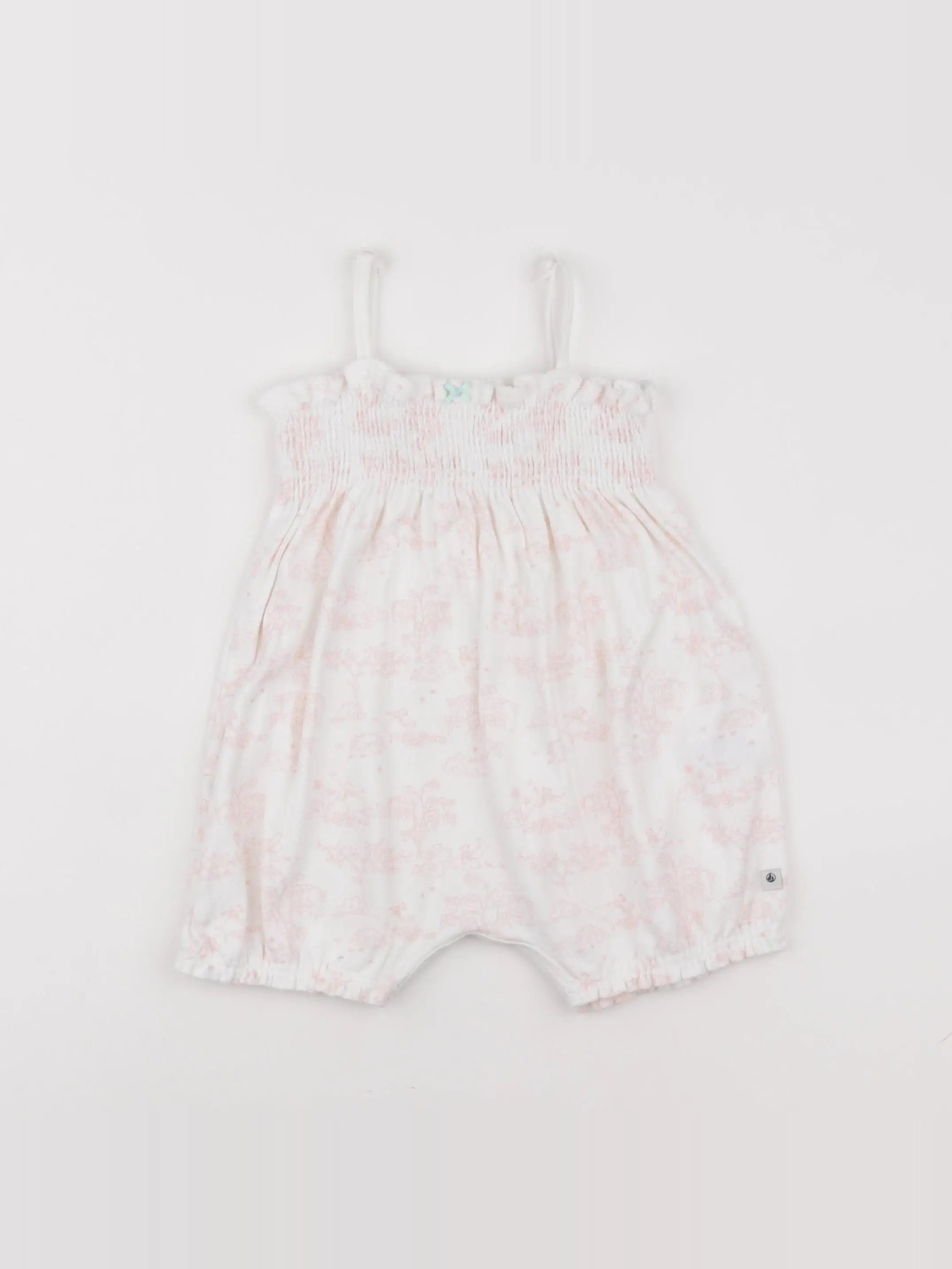 Petit Bateau - combinaison blanc, rose - 12 mois
