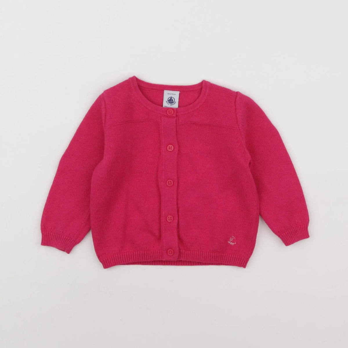 Petit Bateau - gilet rose - 12 mois