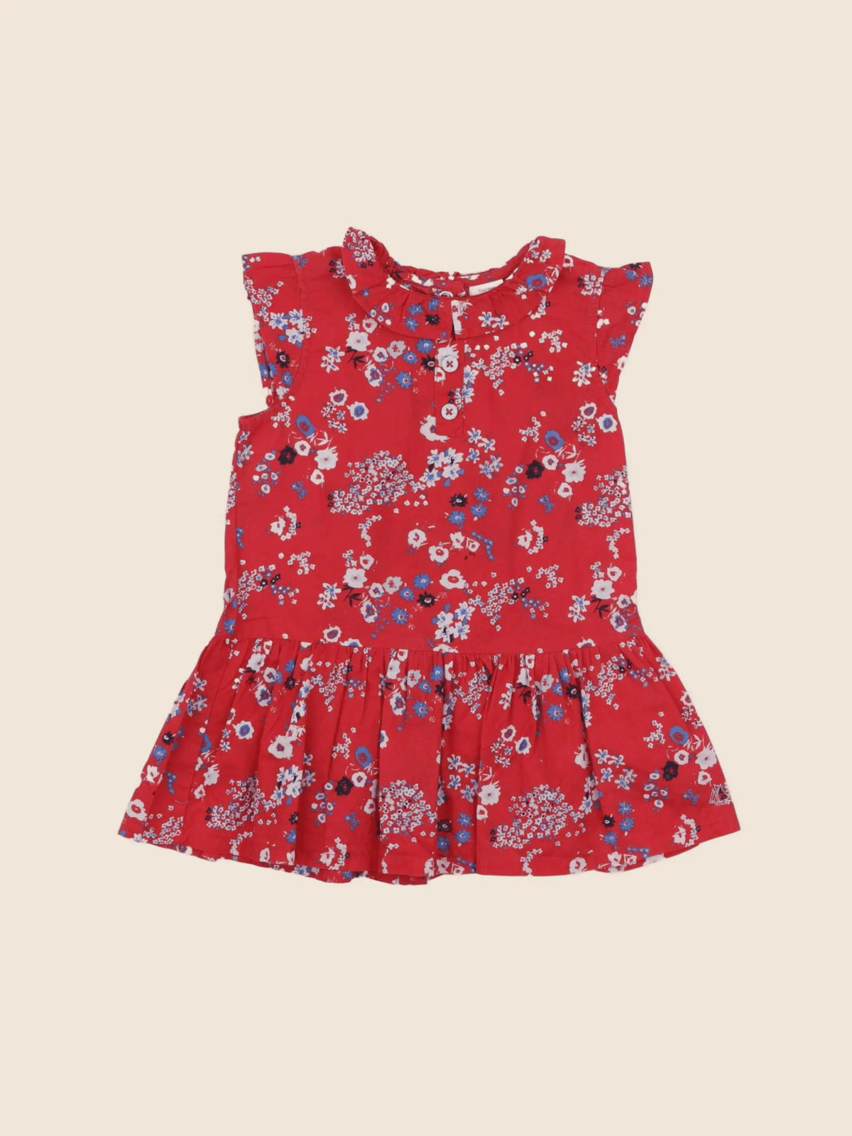 Petit Bateau - robe rouge - 12 mois