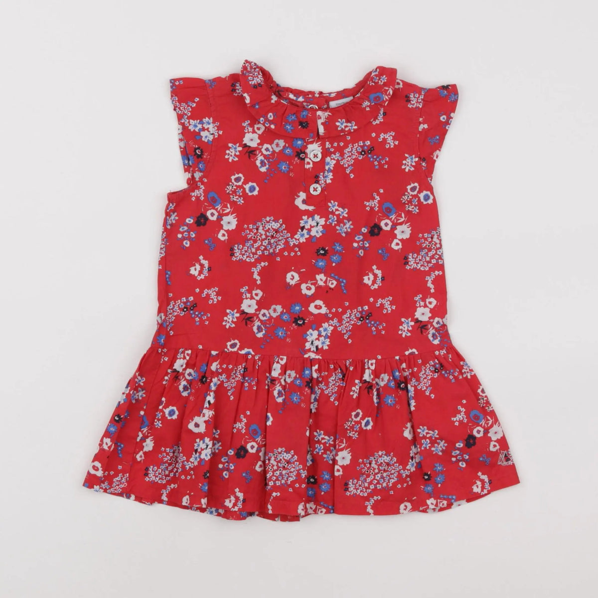 Petit Bateau - robe rouge - 12 mois