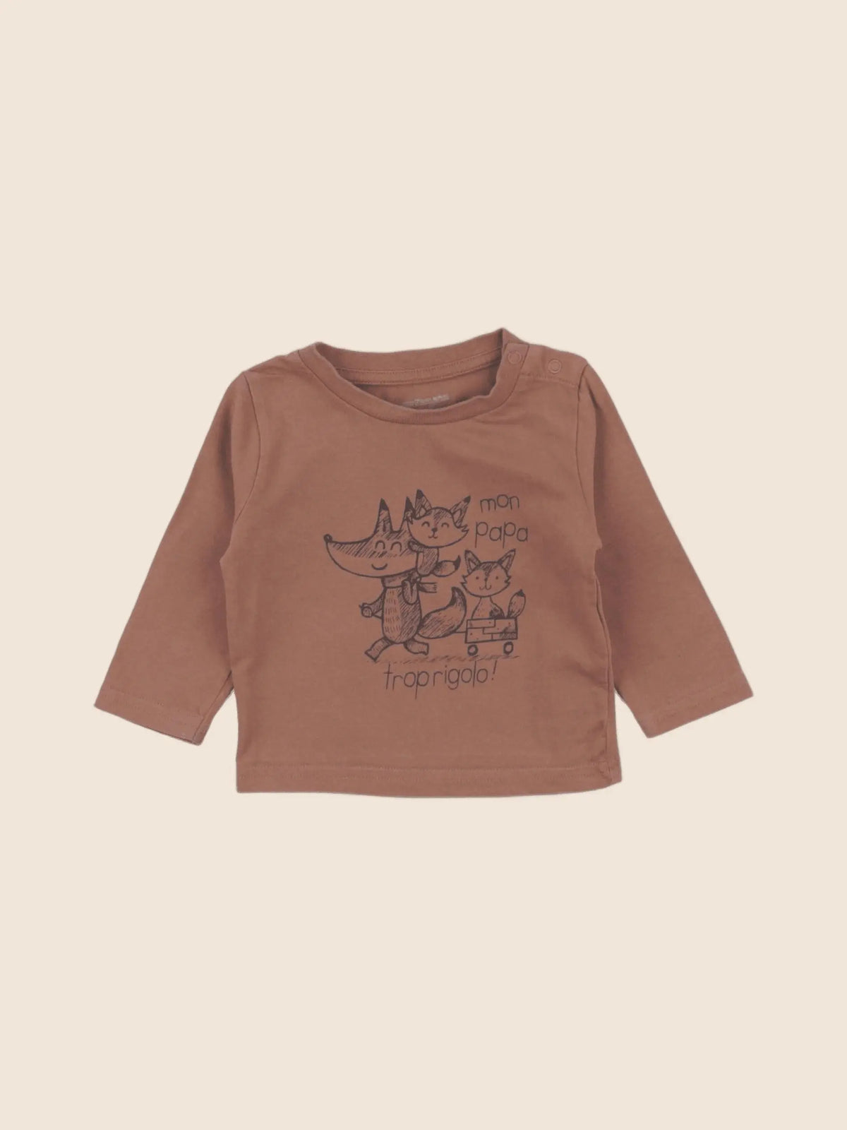 Vertbaudet - tee-shirt marron - 3 mois
