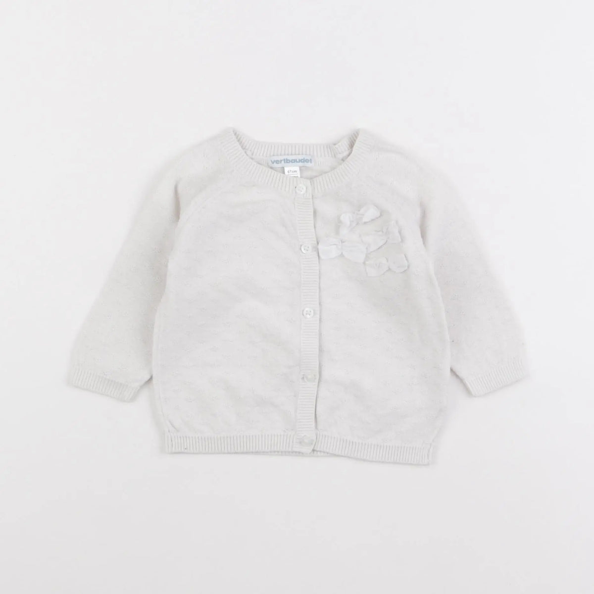 Vertbaudet - gilet blanc - 6 mois