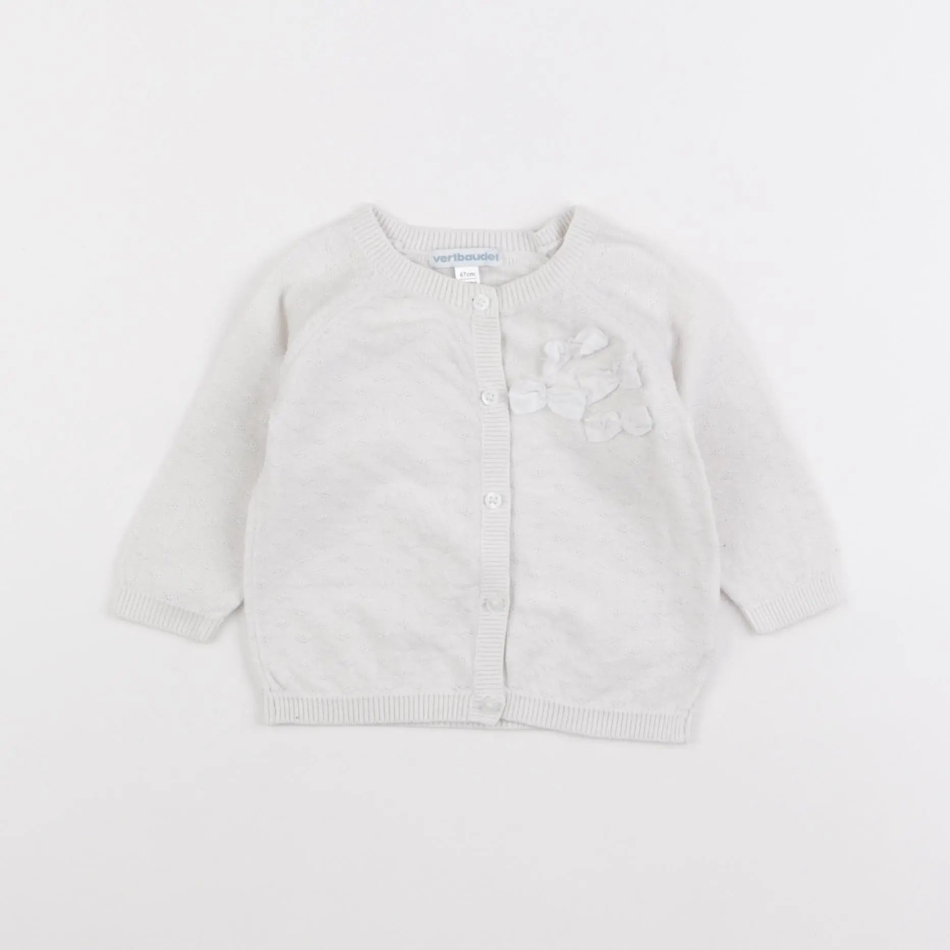 Vertbaudet - gilet blanc - 6 mois