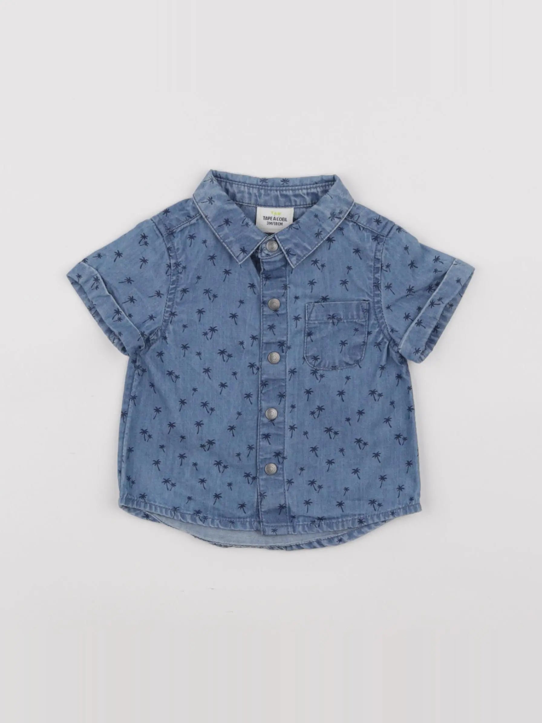 Tape à l'oeil - chemise bleu - 3 mois