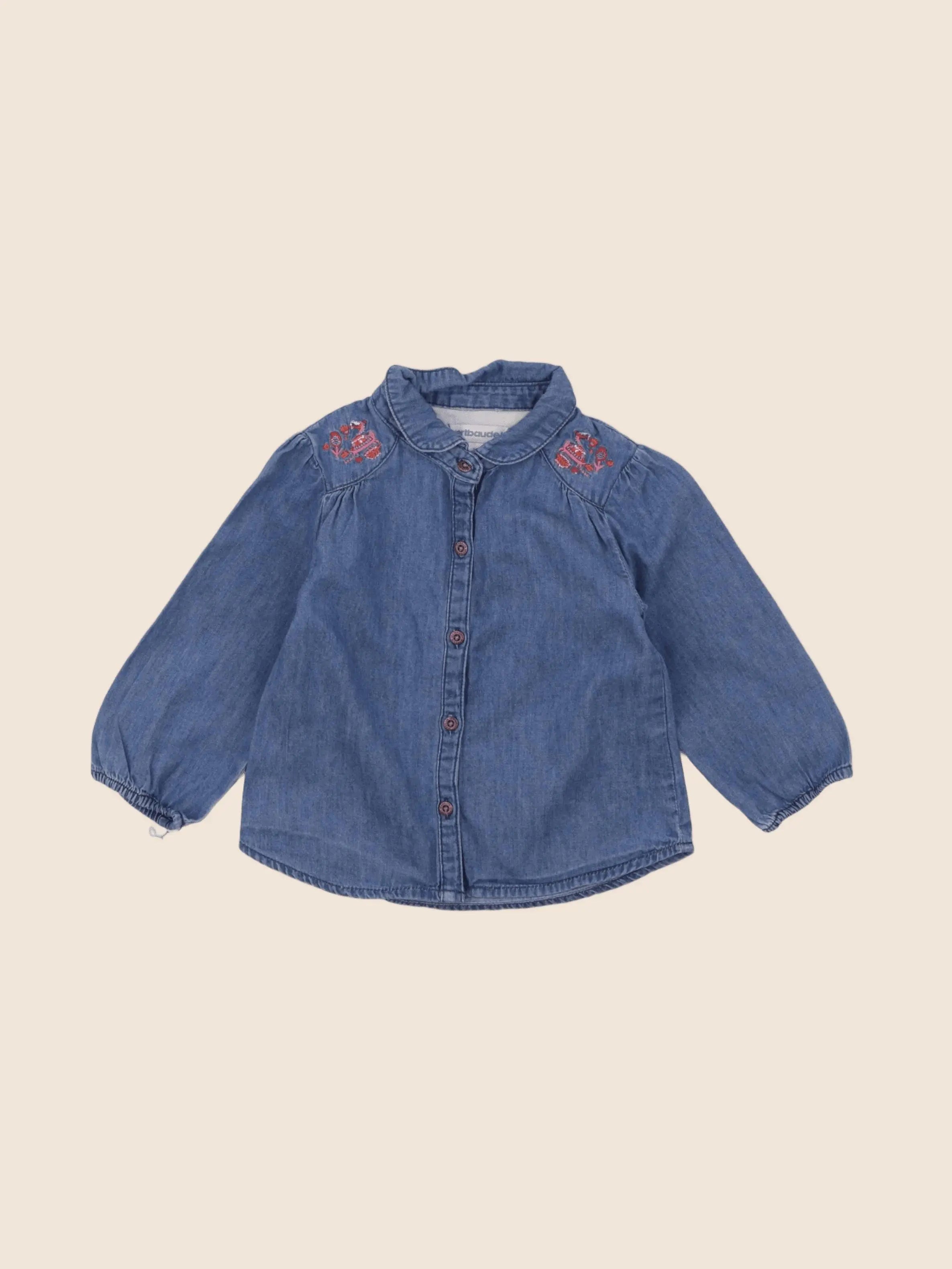 Vertbaudet - blouse bleu - 12 mois